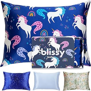 Blissy Toddler Silk Pillowcase - 100% Pure Mulberry Silk - 22 Momme 6A High-Grade Fibers - Soft and Gentle Silk Pillowcase for Kids Hair and Skin - Youth, Toddler & Standard Size