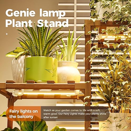 Miniatura 4 de Bamworld Soporte para Plantas con Luz de Cultivo para Plantas de Interior Rincón de Crecimiento Estante para Plantas con Luces de Cultivo para