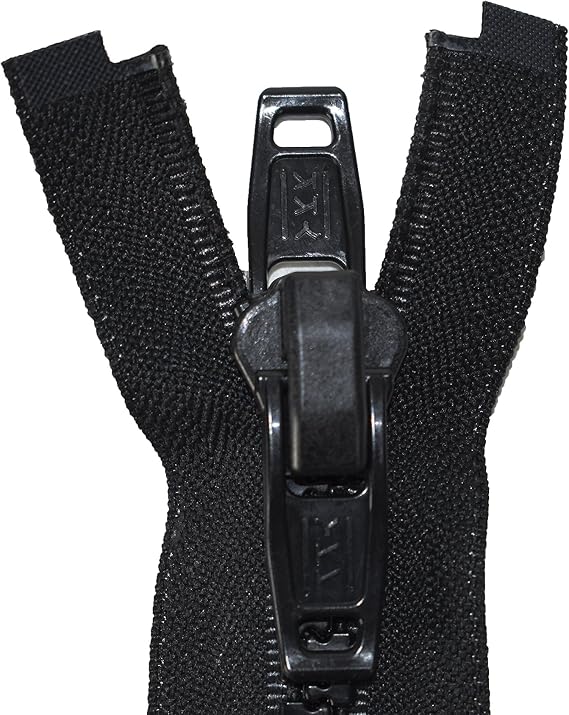 30 Vislon Zipper - YKK #10 Molded Extra-Heavy Separating - Plastic Pull - 580 Black (1 Zipper/Pack)