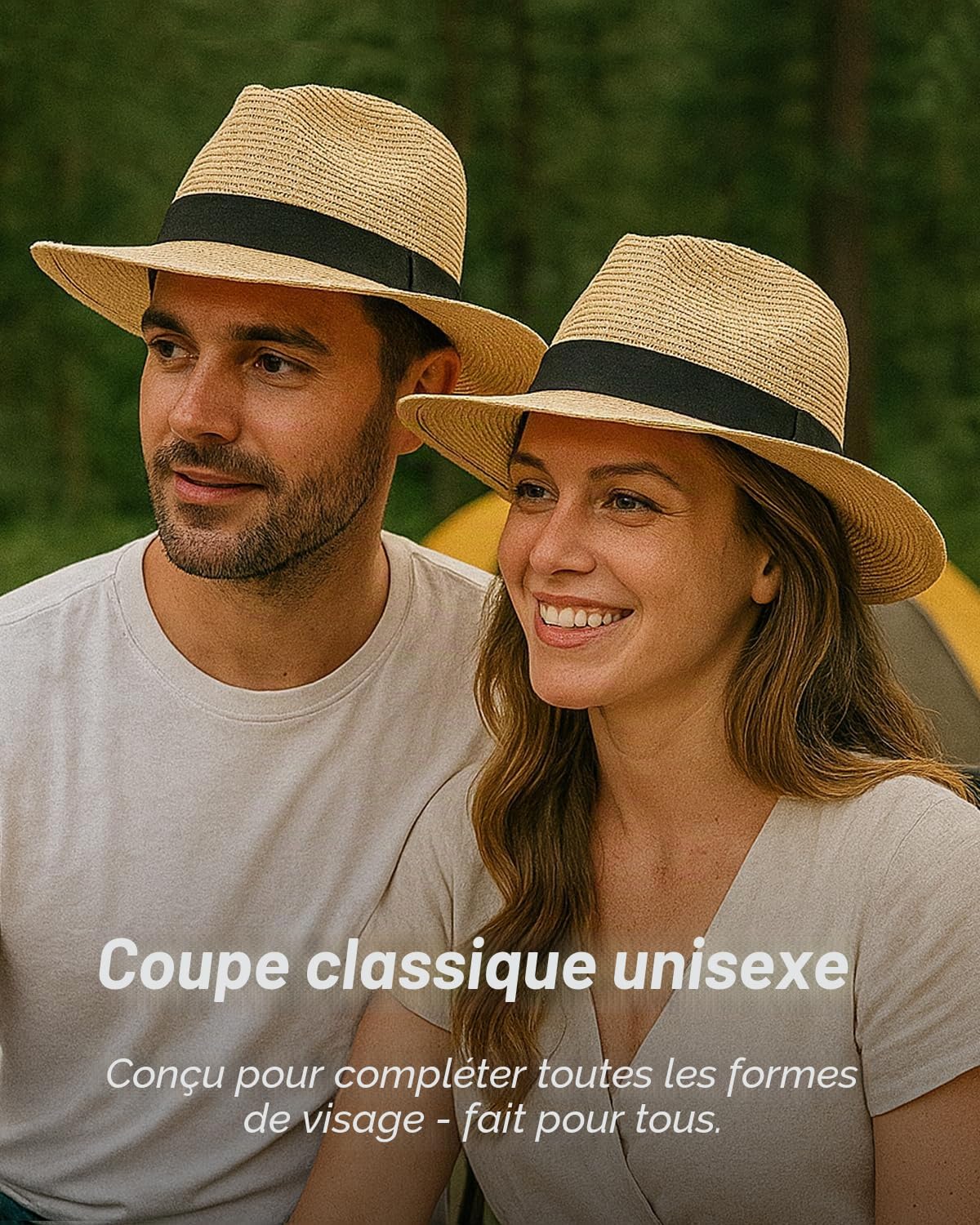 Zylioo S/M/L/XL/XXL Grand Chapeau Paille Panama Été Femme Homme Chapeau de Soleil Large Bord Beach Chapeaus