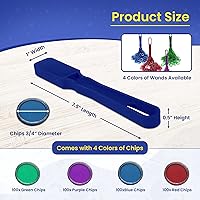 Vista 4 de MR CHIPS - Varitas magnéticas fabricadas en Estados Unidos y chips de plástico de 34 pulgadas con anillos de metal, paquete de 4, 5, 6 unidades, 7