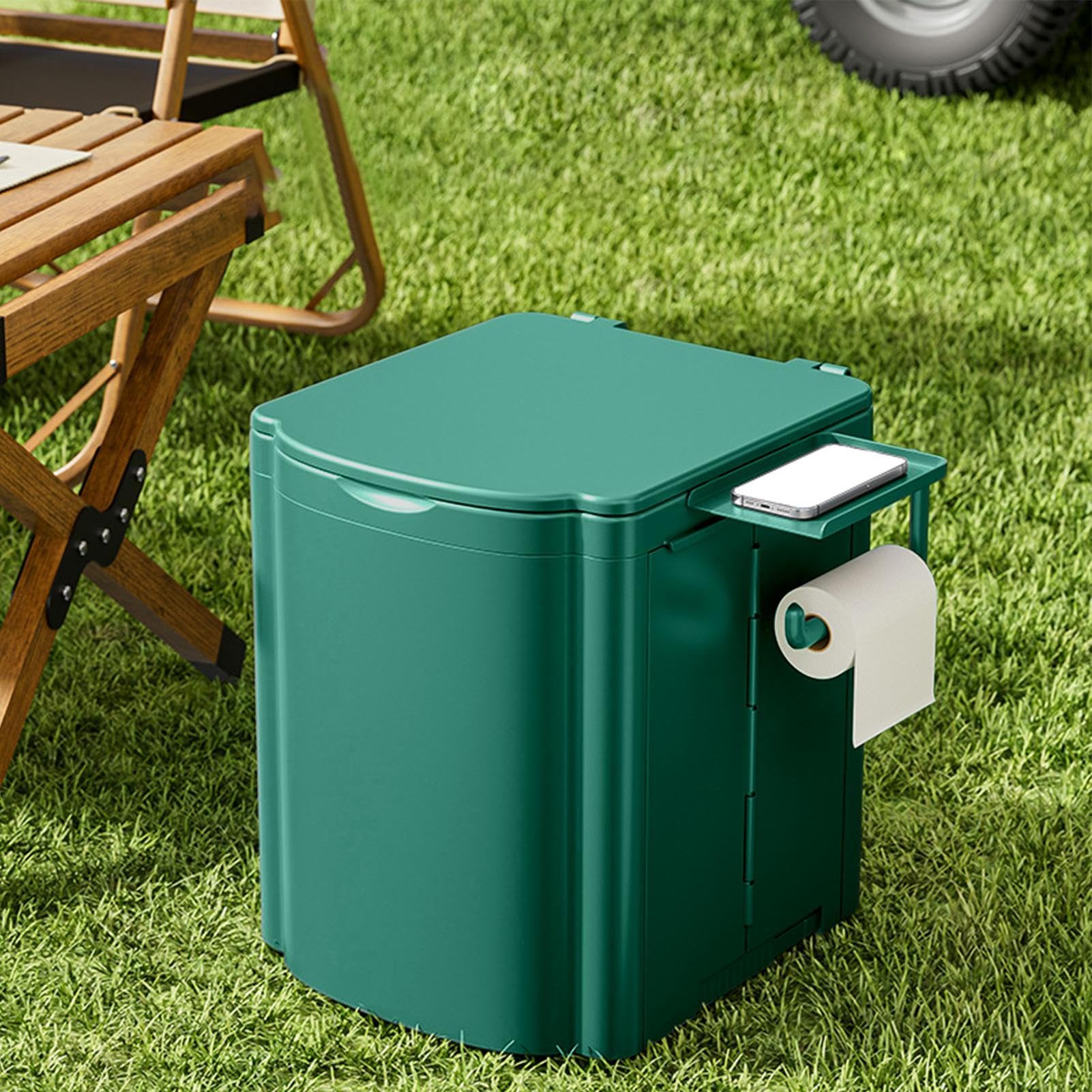 Toilette Portatile, Sedile Del Bagno Da Campeggio All'aperto, Vasino Portatile Per Viaggi, Design In Viaggio Per Auto Compatte, Uso Per Adulti E Per Bambini, 13.78x12.2x14.57 Pollici, Per Escursioni
