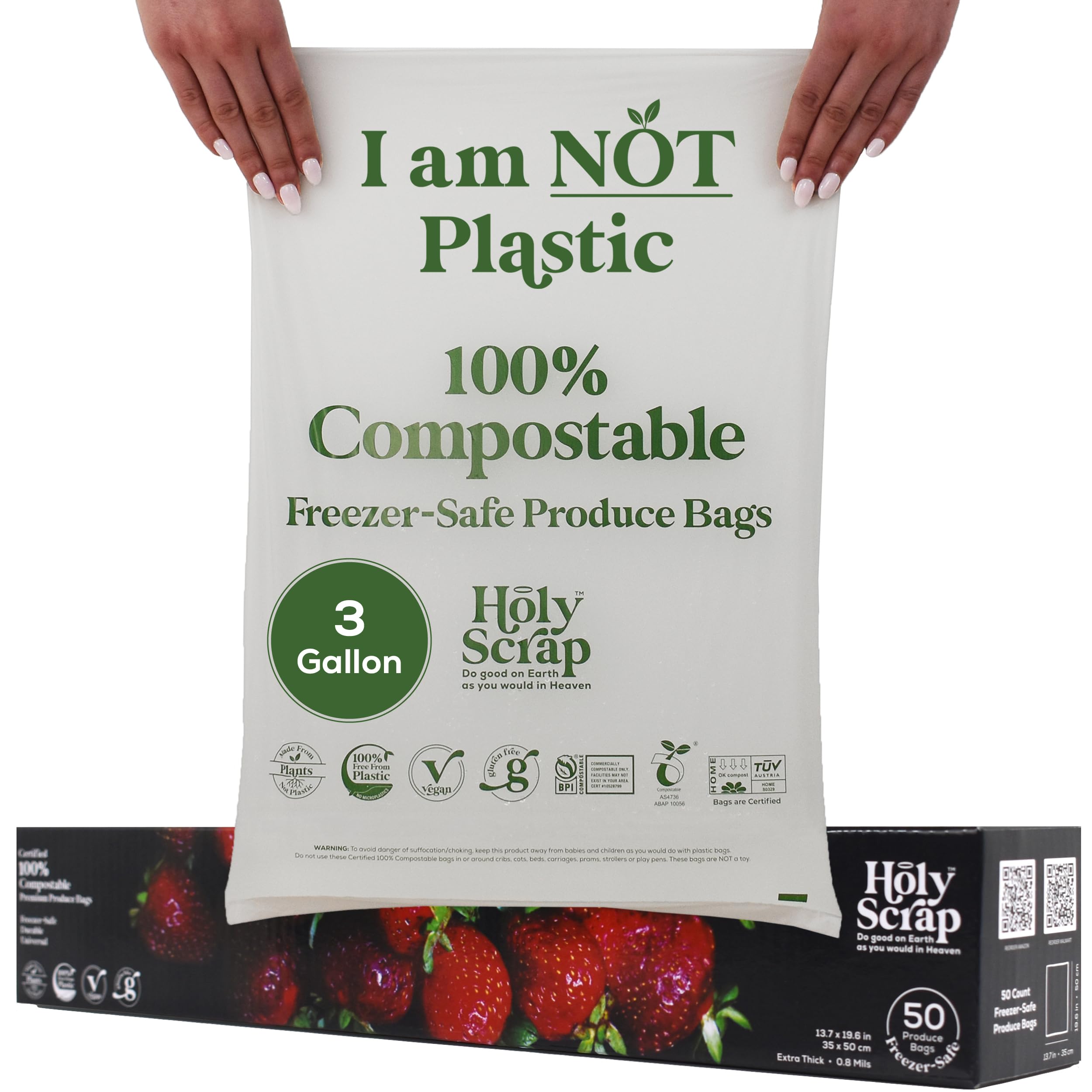 Amazon.com: HOLY SCRAP! 100% Compostable Produce Freezer Bags 3