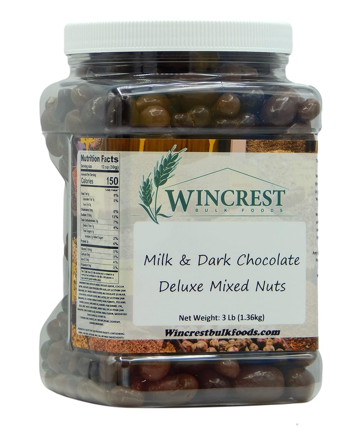 Milk & Dark Chocolate Deluxe Mixed Nuts - 3 Lb Tub