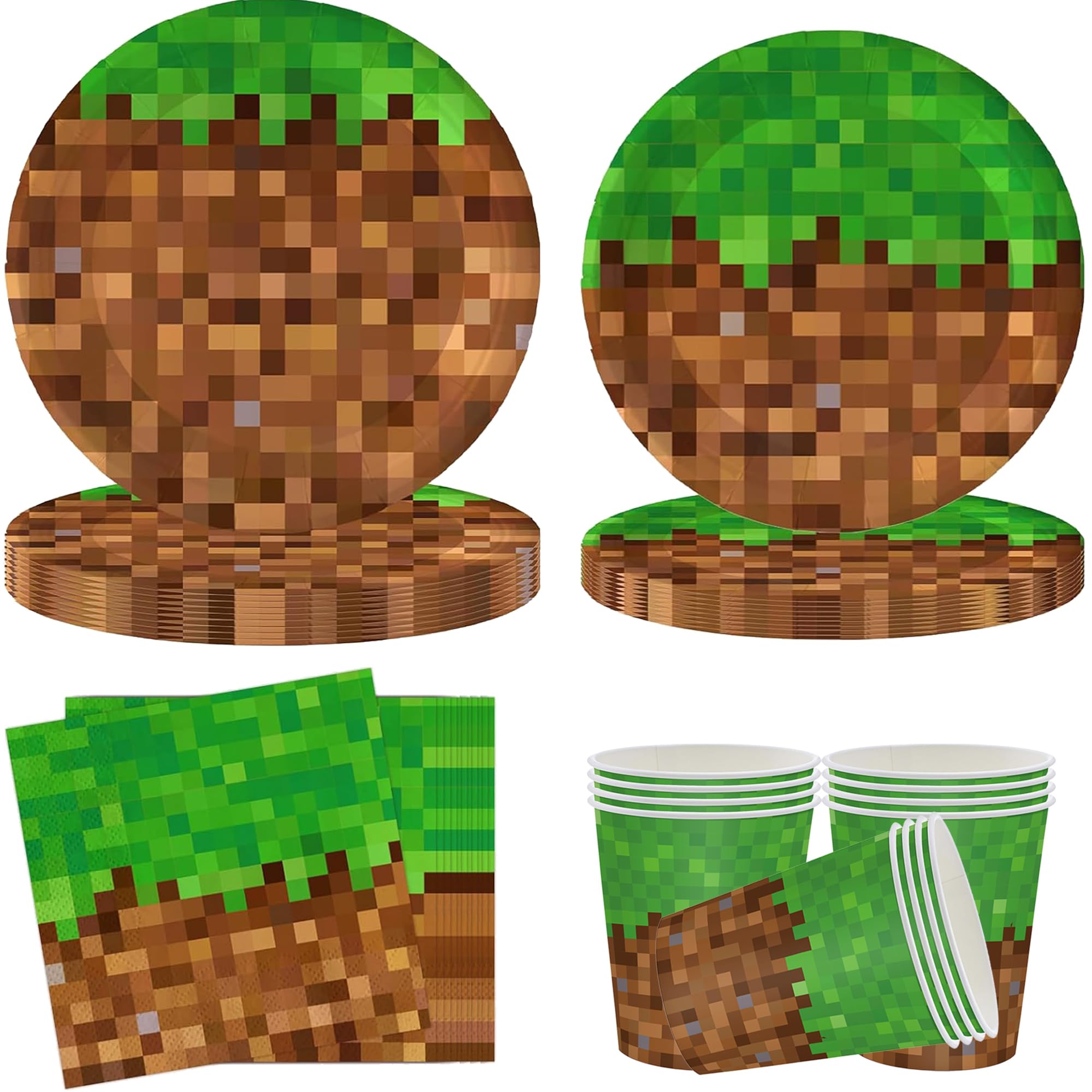 50 Stück Partygeschirr Set,Kindergeburtstag Geschirr Set,Partygeschirr Geburtstag,Kindergeburtstag Deko mit Teller Becher Servietten,Party Geschirr für 10 Gäste