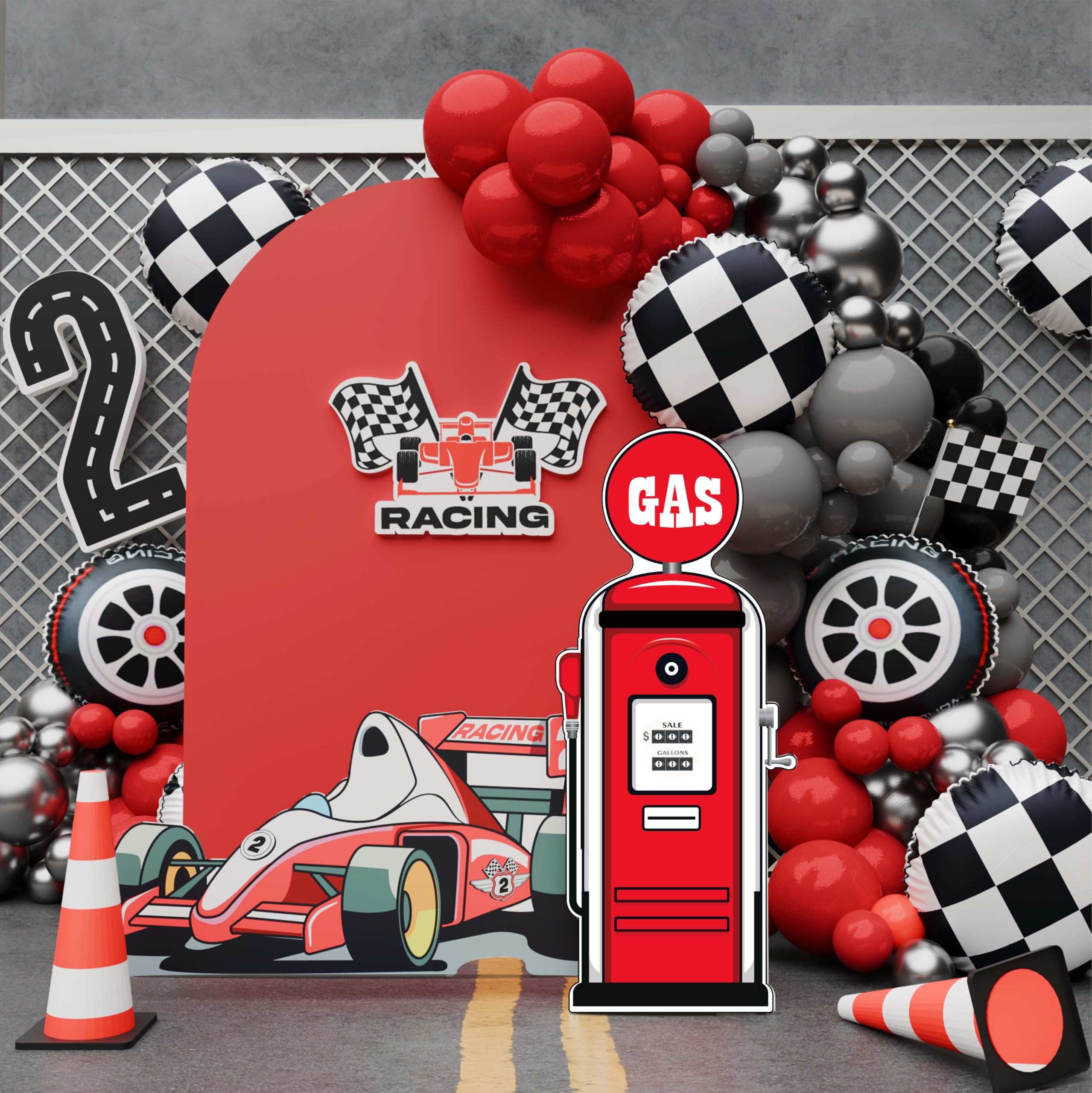 race car party decorations racing theme centerpiece gas station red decor party backdrop photo booth prop for birthdays race car parties festive events