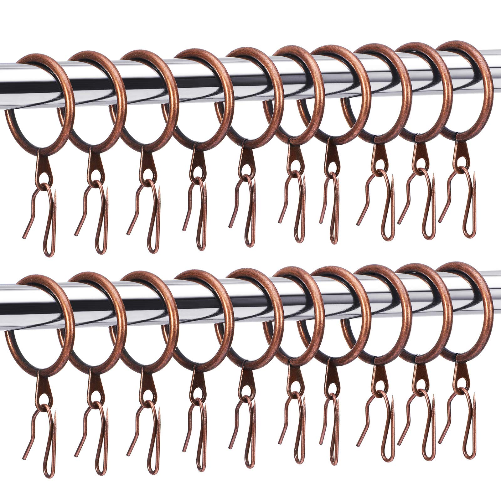 120 Anillos de Cortinas de Metal Anillos para Colgar Cortinas y Ganchos de Metal para Cortinas de Ducha Puerta Ventana, 30 mm de Diámetro Interno (Bronce)