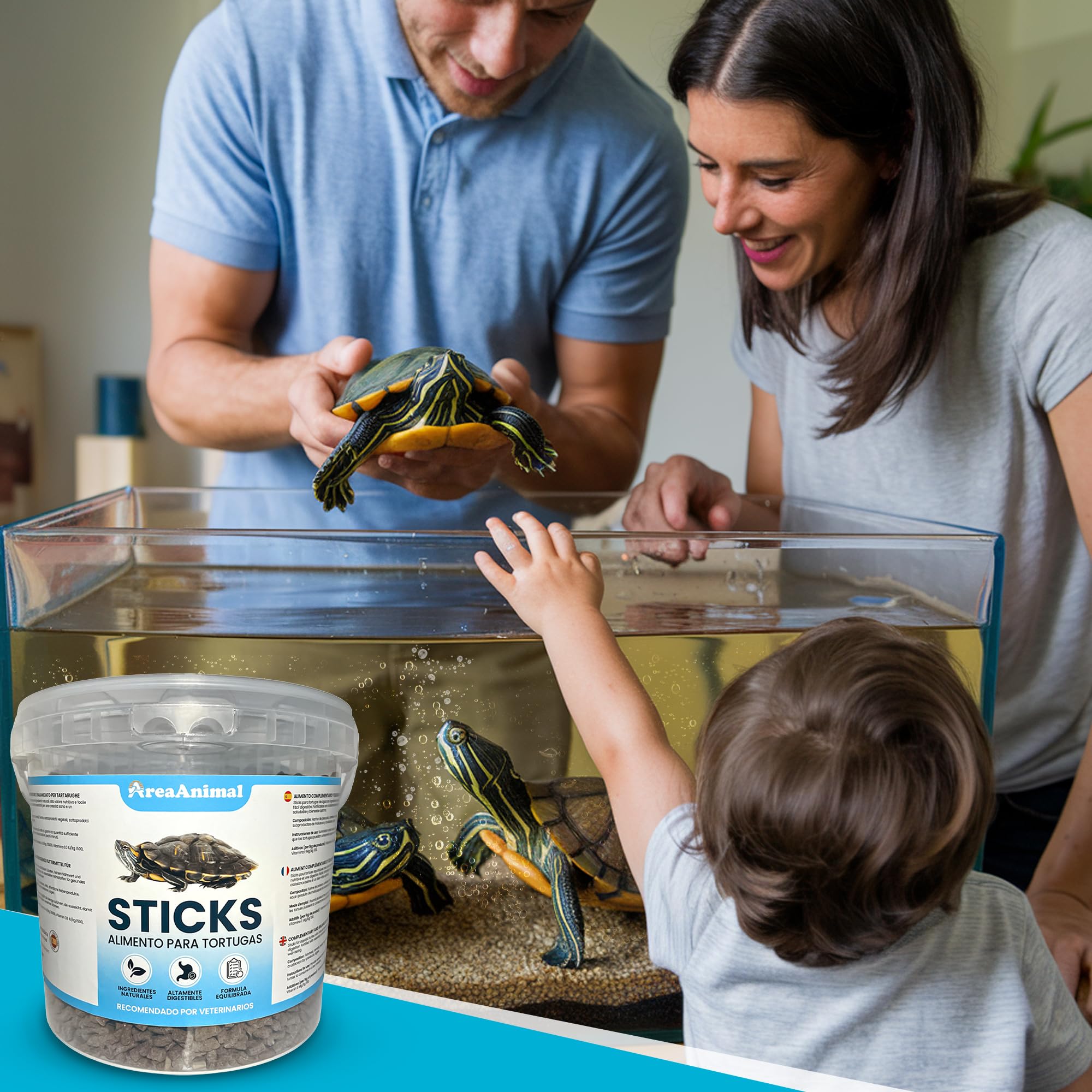 AreaAnimal - Comida Tortugas de Agua, 1.5KG/5L Comida Tortuga Stick, Alimento Tortuga Agua con Alto Valor Nutritivo, Alimento Tortugas Altamente Digestibles — view 7