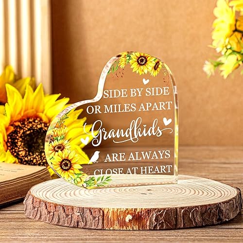 Miniatura 3 de Regalo para abuela, regalo de cumpleaños para abuela, letrero acrílico en forma de corazón, para abuela, de nieta, nieto, abuela, ideas de regalo