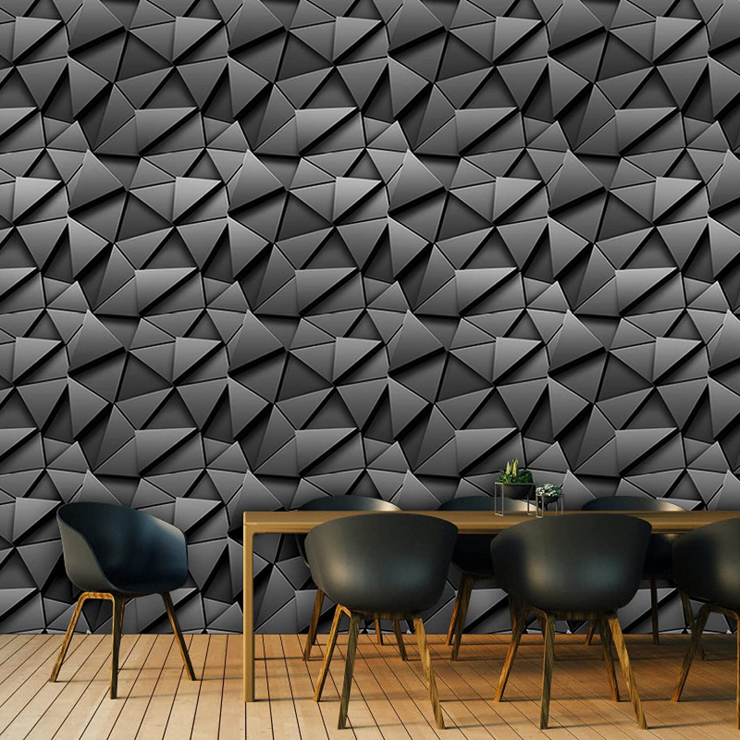 Papel Pintado Mural 3D Geometría Creativa Negra Papel Pintado Mural 3D Papel Pintado De Pared Carteles De Pared Pegatina De Pared Borde Autoadhesivo Ladrillo Baño Dormitorio Pared Extraíble Foto 250