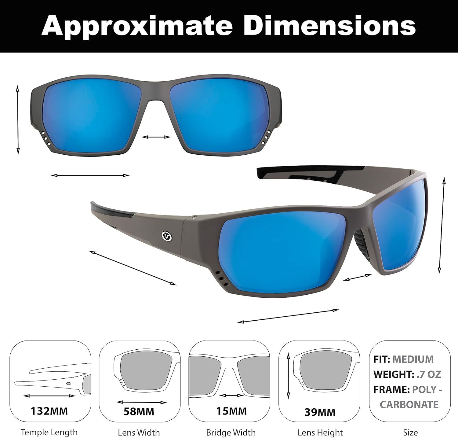 Flying Fisherman Drop Back Polarized Sunglasses for Men, Women, Fishing, Boating, Outdoor Sports, 100% UV Protection