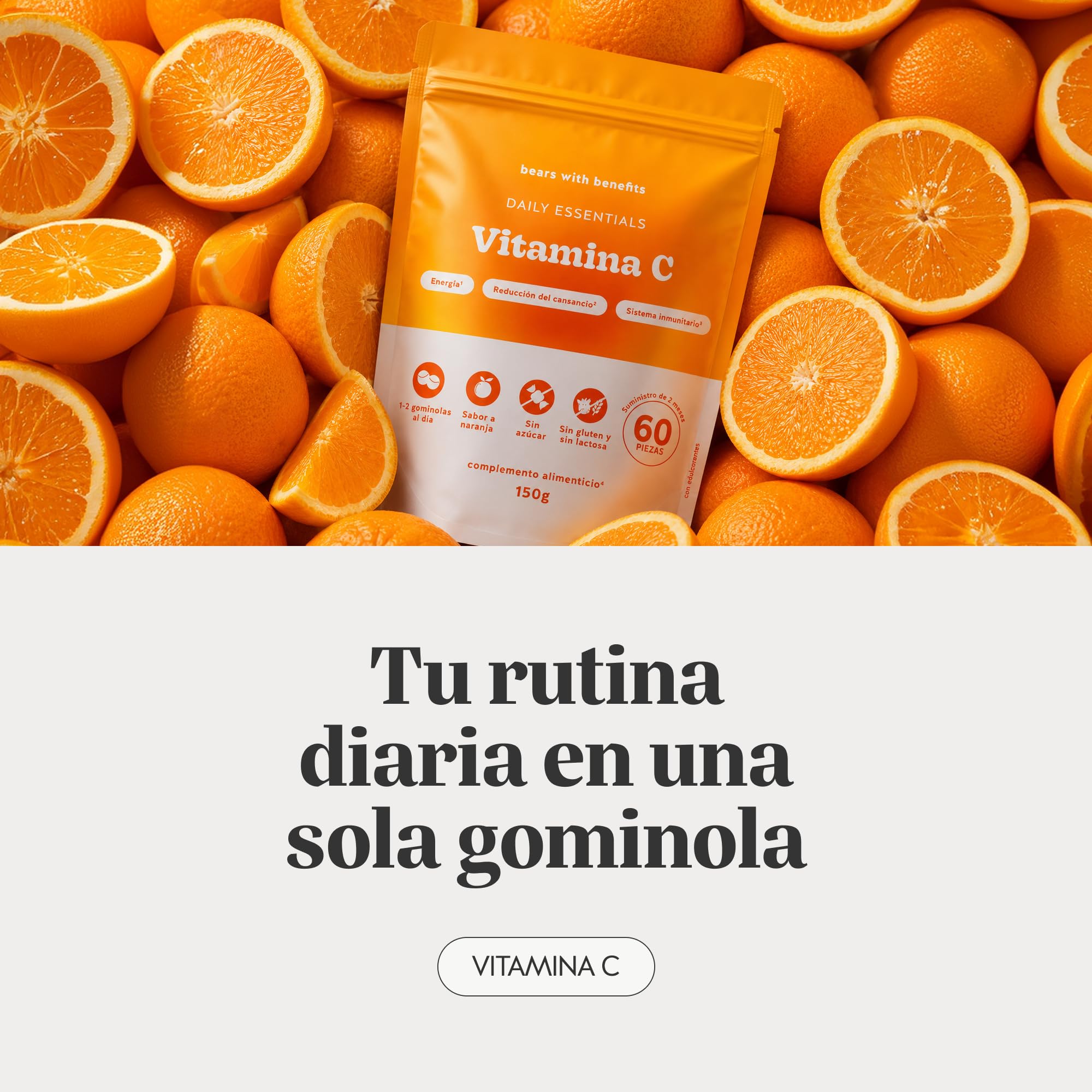 Bears with Benefits - Gominolas Vitamina C 250mg - Inmunidad- 60 unidades