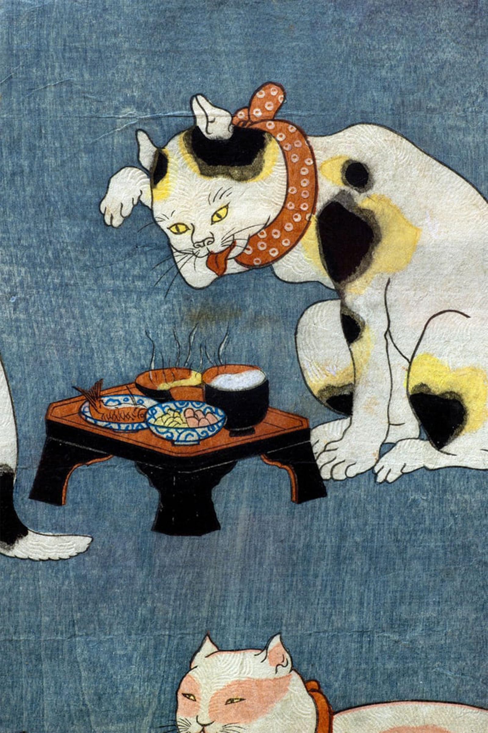 POSTERIIk Famous Modern Artwork Art Mural Proverbs Illustrated by Cats by Utagawa Kuniyoshi Oil Paintings Pictures for Home Decor 60x90cm