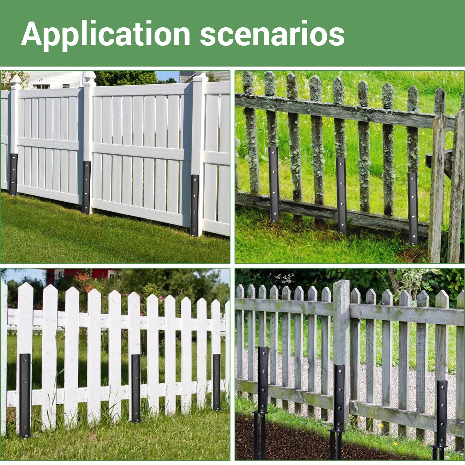 Mophorn Estaca De Anclaje Para Poste De Valla, Paquete De 6, 24 X 4 X 4, image size:1600x1600