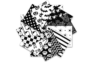 12Pcs Spooky Fabric Halloween Cotton Fabric Bundles