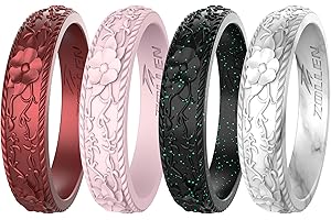 Ultra-thin Silicone Wedding Ring Set for Women