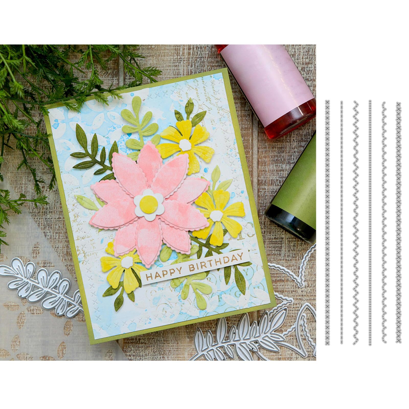 Stitching Patterns for Borders Dies for Card Making DIY Scrapbooking Embossing Stencil Die Cuts Punch Template Molds Arts Crafts Scrapbooking Supplies Scrapbook Album Decor Arts Supplies