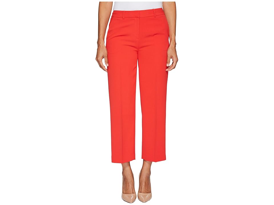 

Vince Camuto Specialty Size Petite Texture Base Straight Leg Crop Pants (Bright Crimson) Women's Casual Pants