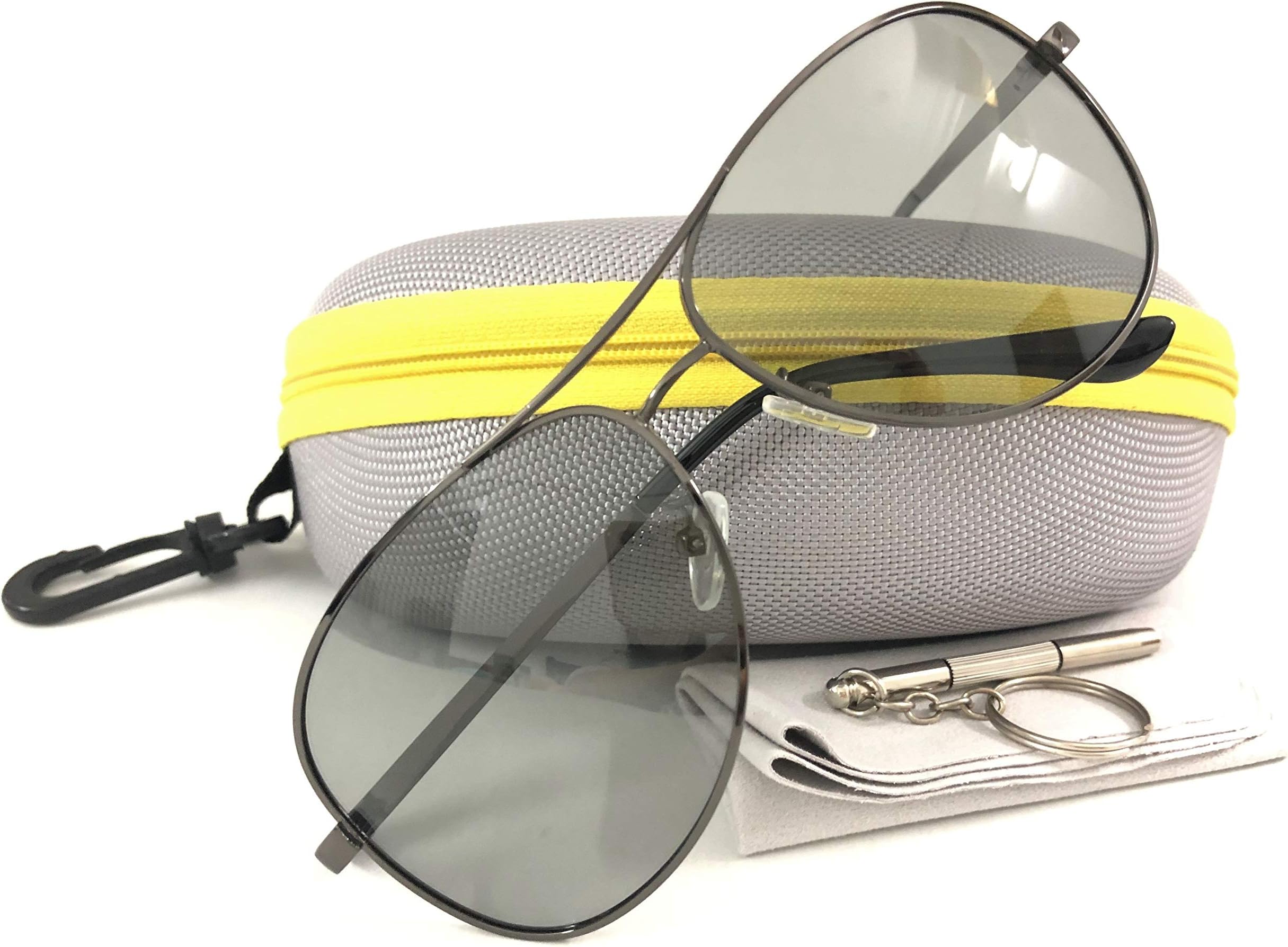 OWO Photochromic Aviator Polarized Sports Sunglasses Driving Glasses for Men Women Anti-glare UV Protection, Large