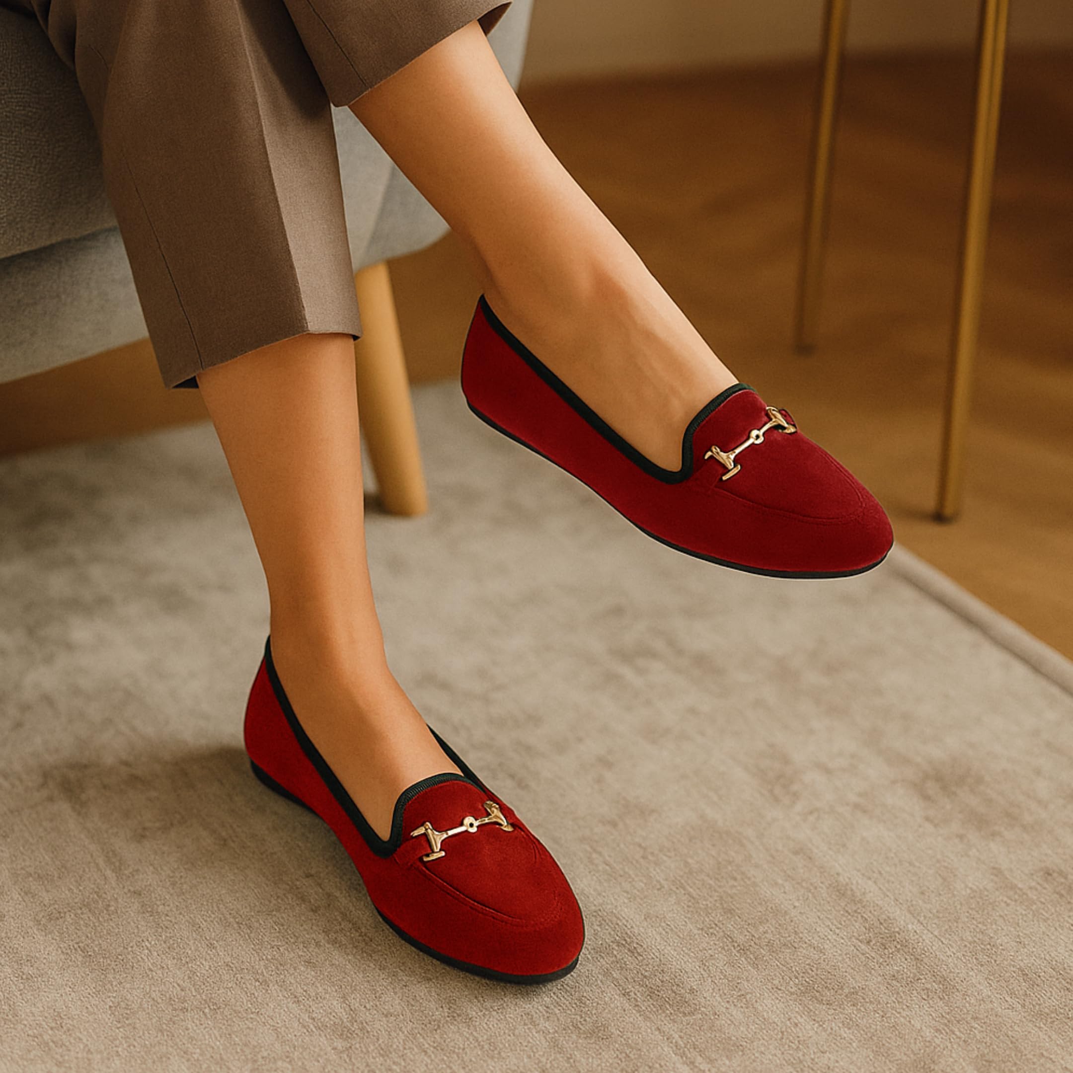 Le Parigine Eleganti Ballerine Donna da Casa, Friulane in Velluto Invernali, Ciabatte Basse e Chiuse, Produzione Artigianale