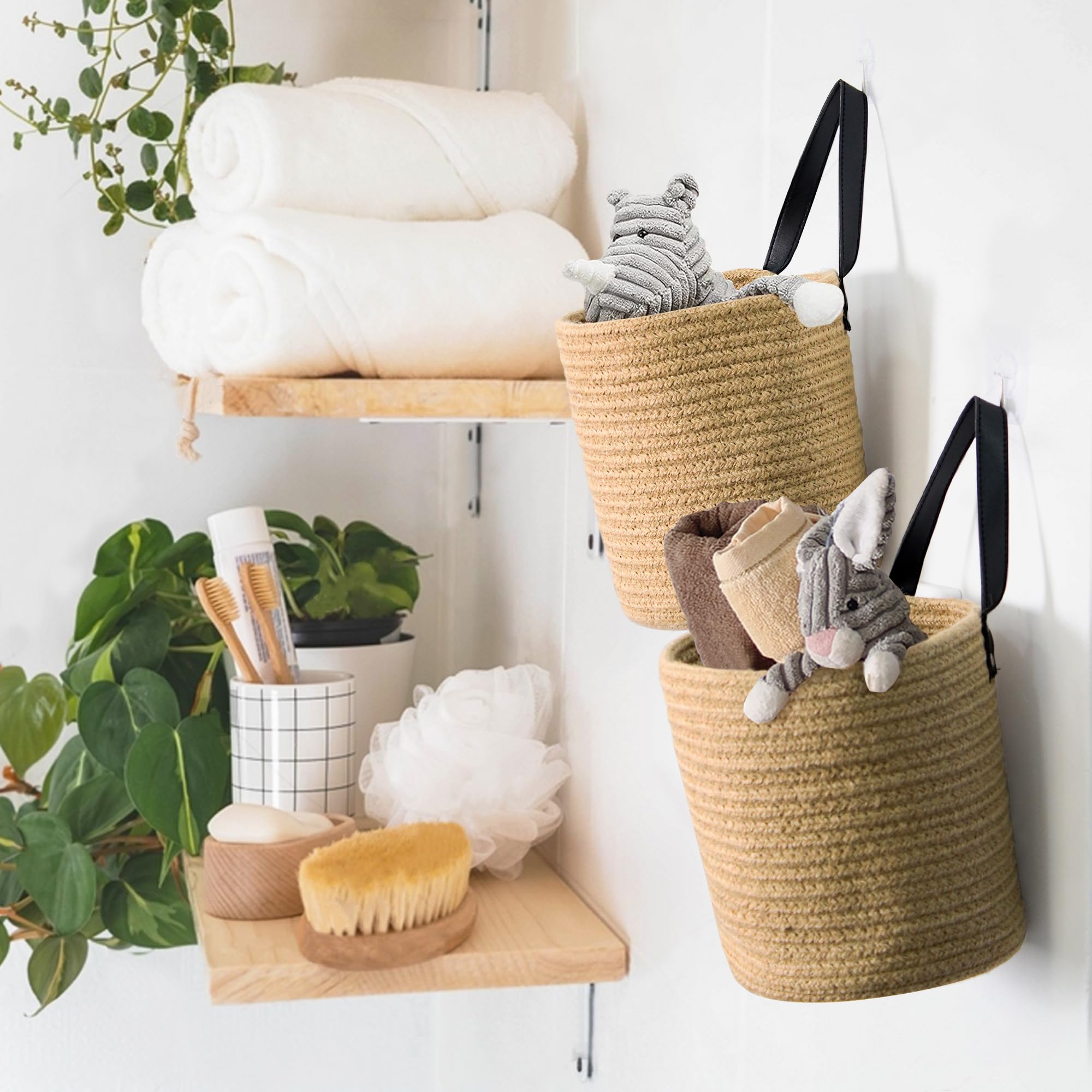 Amazon.com: MEGASKET 2 Pack Hanging Basket, Small Wall Baskets for