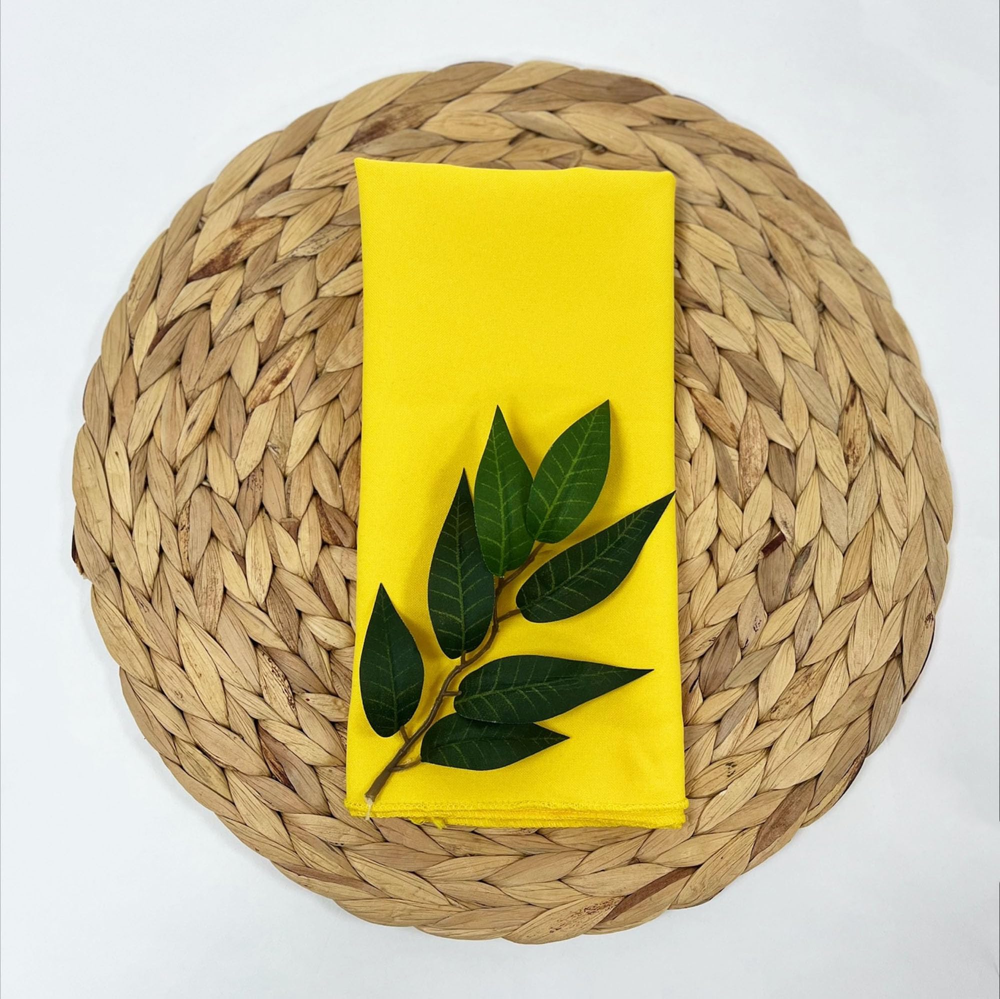 Decor Essentials 100% Polyester Napkins Dinner Napkins with Overlocked Edges, Washable, Ideal for Parties, Weddings and Dinners (Acid)