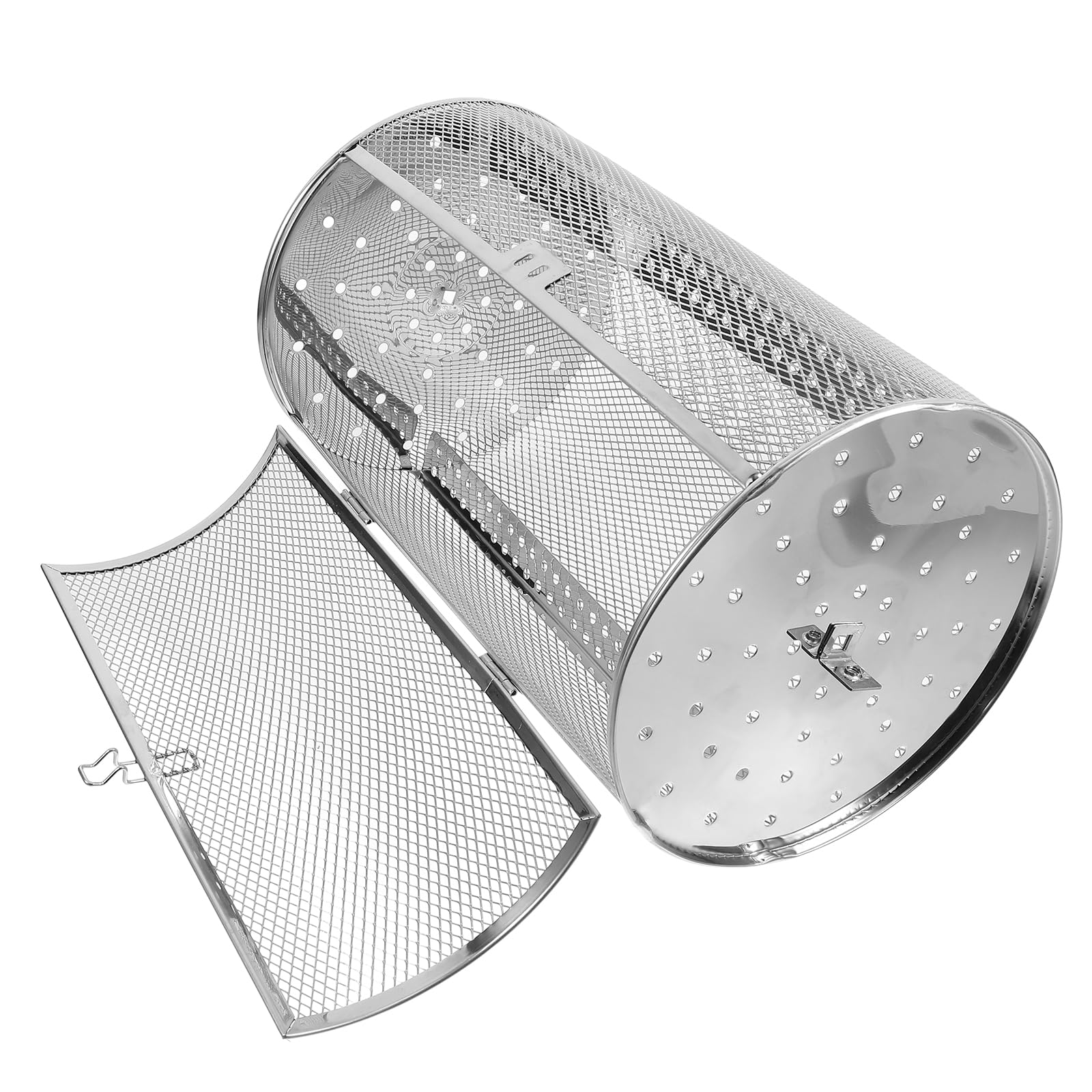Jaula Giratoria de Acero Inoxidable para Horno Calentamiento Uniforme, Cesta Multiusos para Asar Frutos Secos y Verduras en Barbacoa