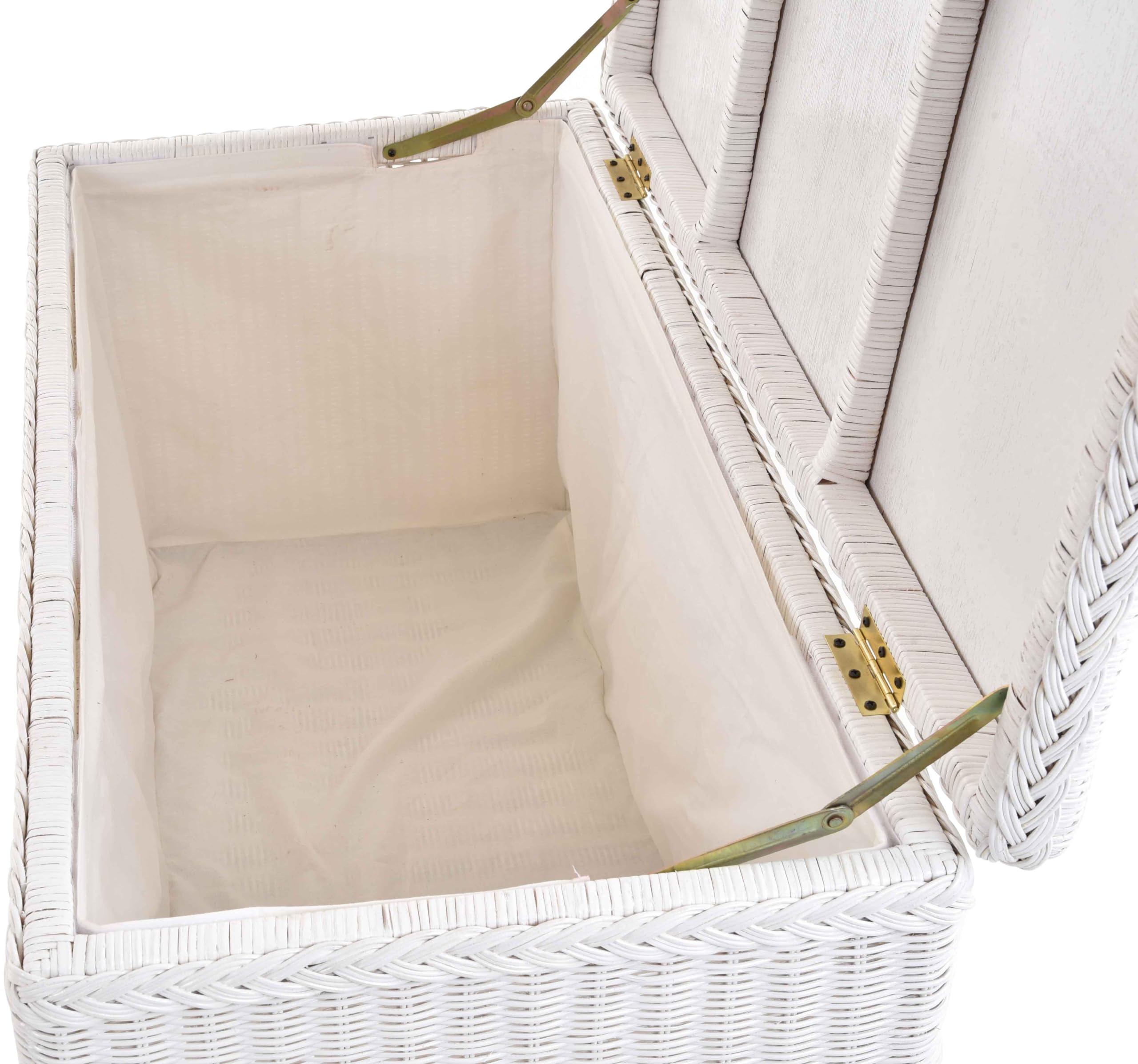 Truhe/Wäschetruhe aus Rattan (Weiß, Groß)