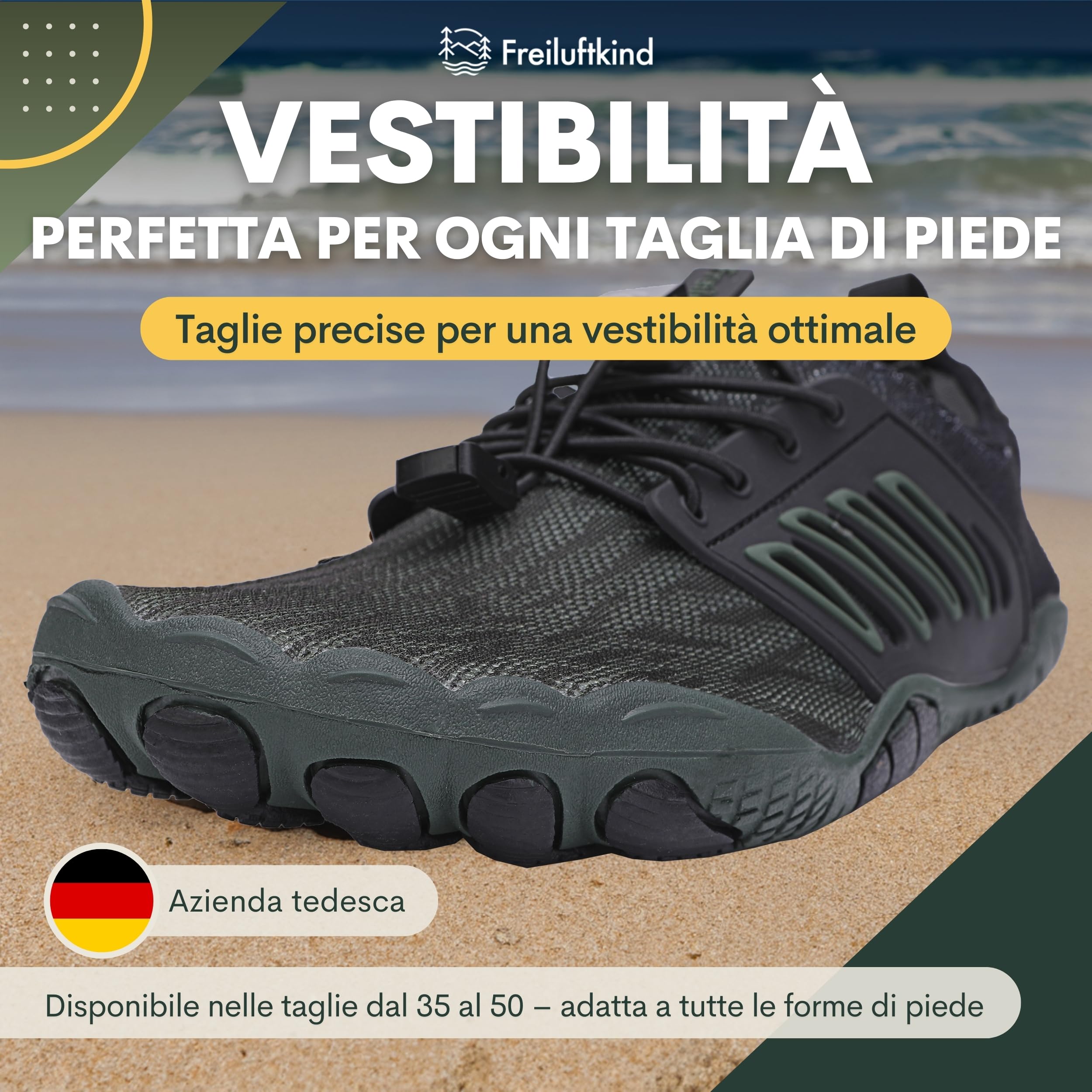 Freiluftkind Tokai Barefoot Shoes Antiscivolo – Il Scarpe Barefoot Perfetto per la Tua Avventura – Scarpe Barefoot Uomo e Donna
