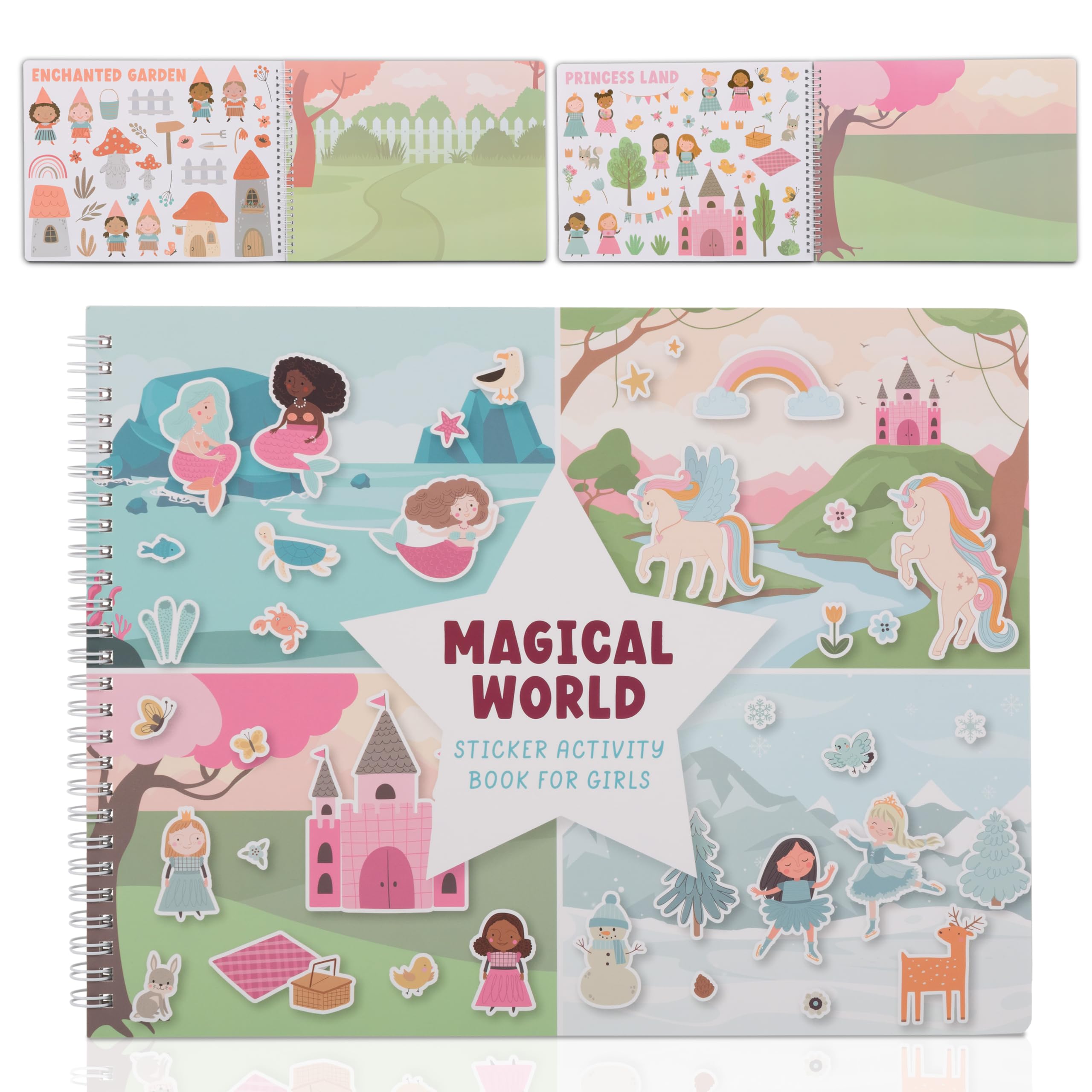 Fun Sticker Book for Girls 2-4 Years - Perfect Kids Activity Book with Beautiful Stickers & 12 Themes for Entertaining Toddlers 4-8 While Traveling -