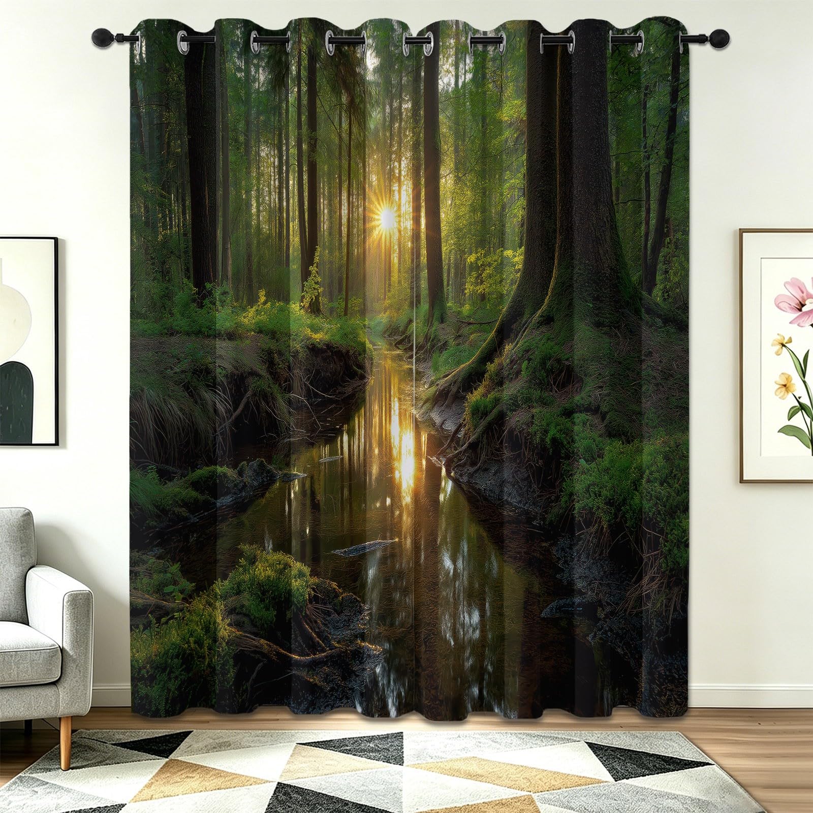 Rideaux occultants isolants thermiques pour bloquer la chaleur du salon