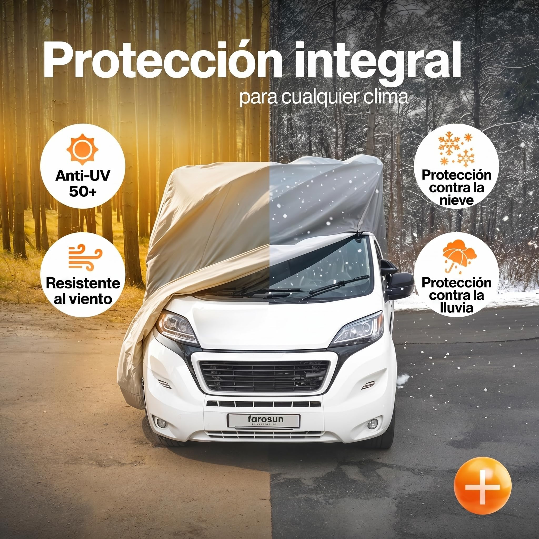 Funda para remolque, cubierta protectora de 4 capas para autocaravana, resistente a la intemperie y transpirable, resistente a los rayos UV, resistente a roturas y a la intemperie, funda