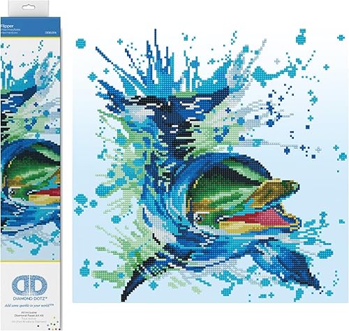 Miniatura 1 de DIAMOND DOTZ Kit de pintura de diamante Flipper 15.7" x 15.7"