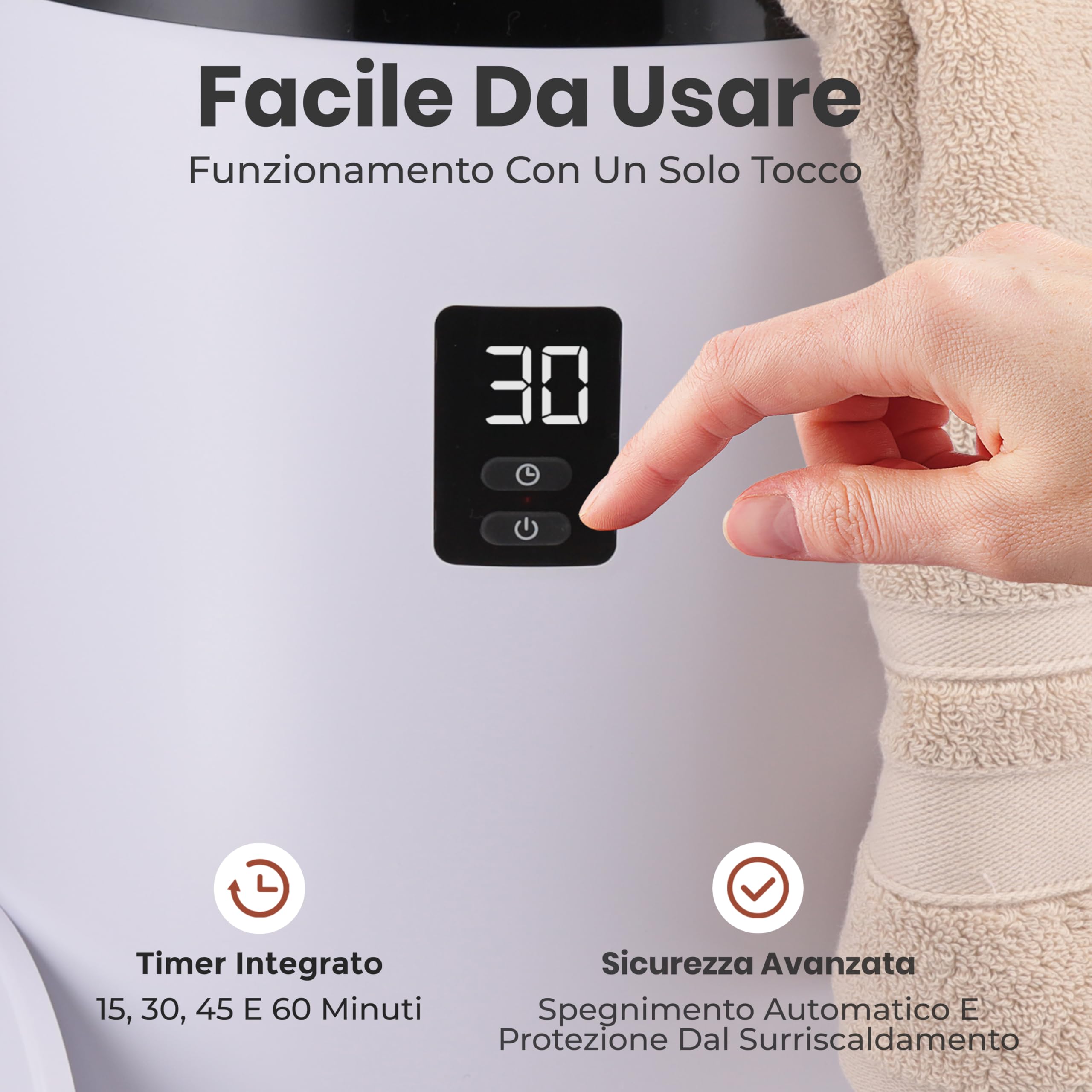 SereneLife Scaldasalviette Elettrico Bagno a Secchio, Scaldasalviette Bagno con Profumazione, Spegnimento Automatico, per 2 Asciugamani, Coperte, Accappatoi