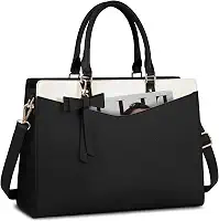 Bolsa feminina de couro de poliuretano para laptop de 15,6 polegadas, impermeável, pasta para computador, bolsa de trabalho para escritório e negócios