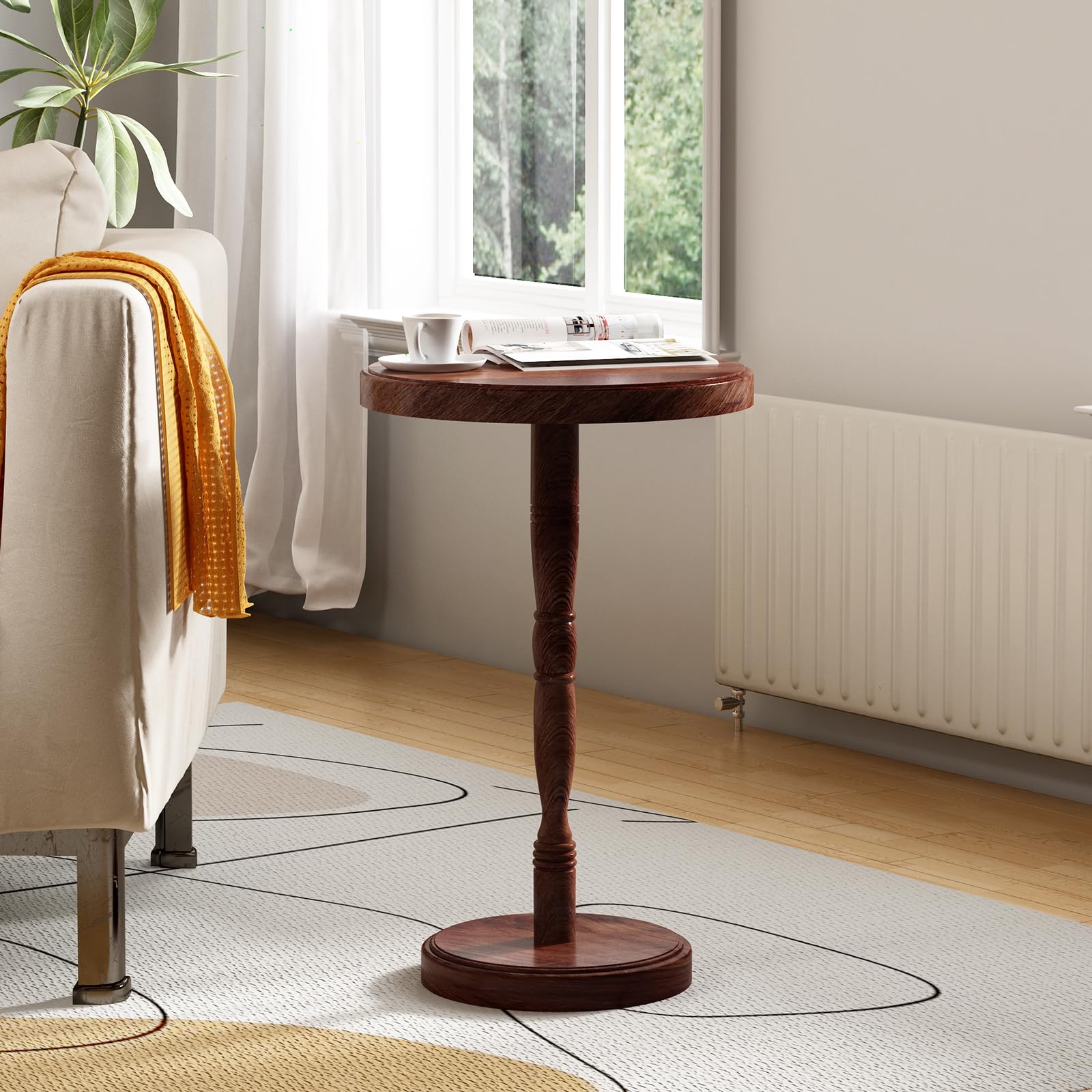 Amazon.com: LAPTAIN Small Round Side Table, 13 Inch Solid Wood