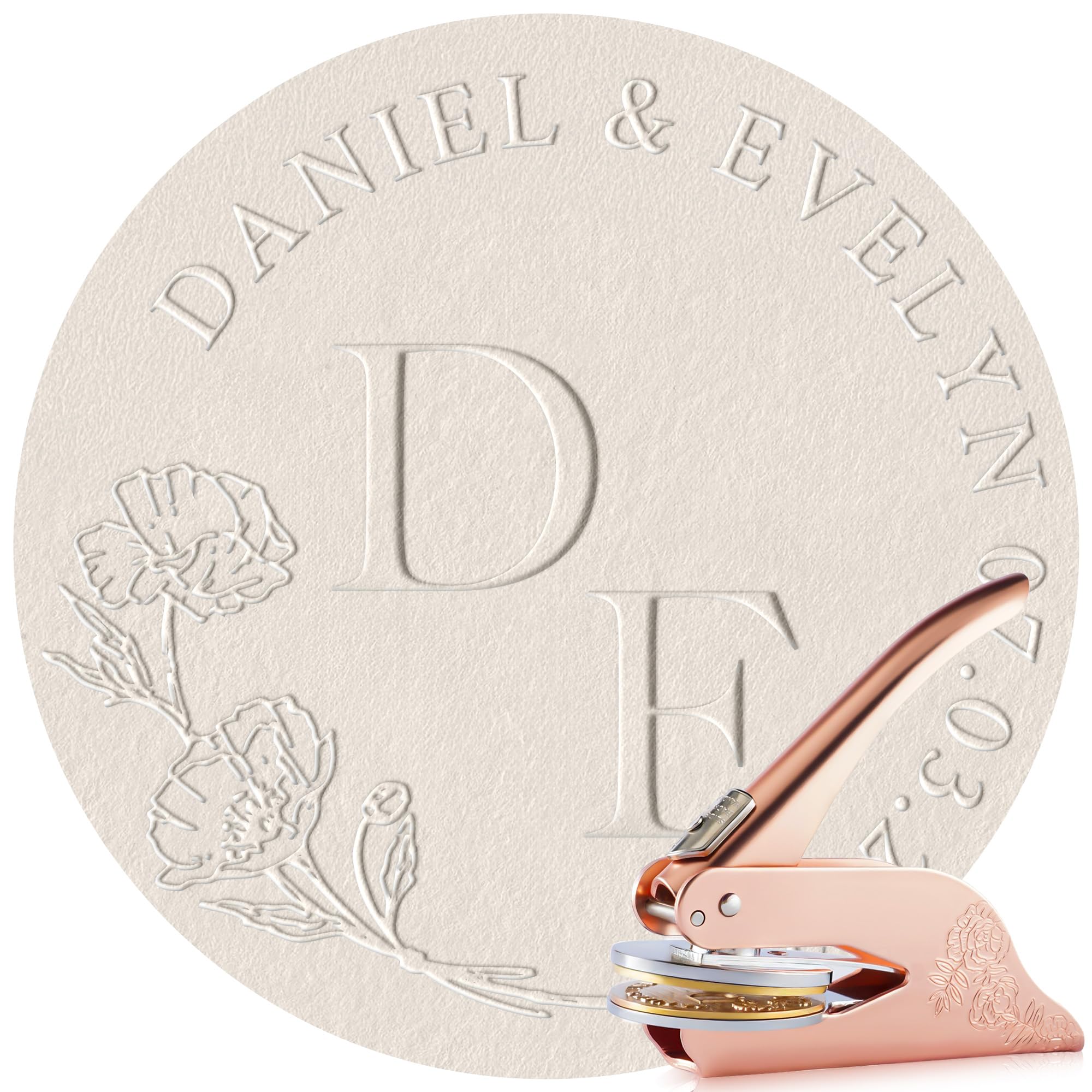 Easycosy Style-Wedding Book Embosser Personalised | Personalised Stamp, Embosser With Name Text For Book, Gifts Wrap, Envelope, Invitation Card | Customised Book Lovers Gifts For Reader Collector