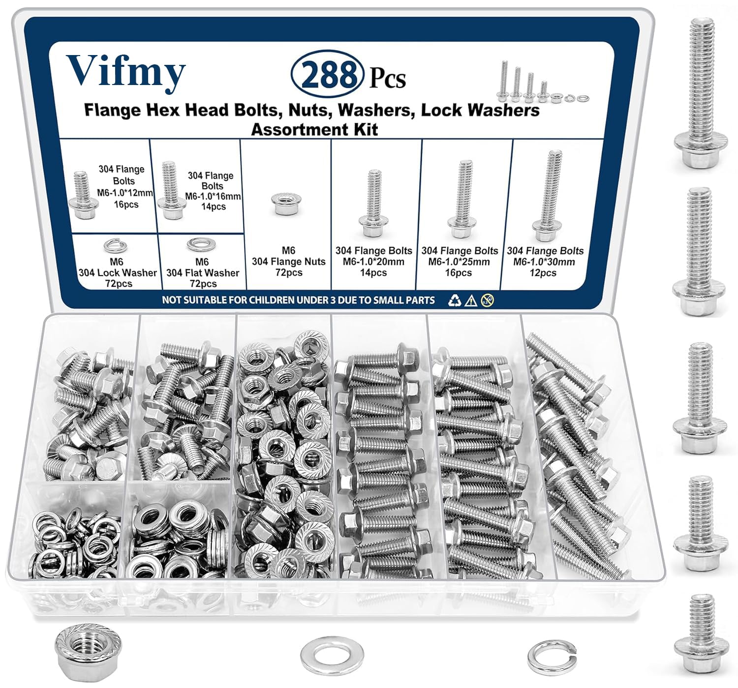 Stainless Steel Flange Bolt & Nut Kit - 288 Pcs -1