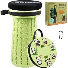 ALEVMOOM 2026 Collapsible Stool with Thick Cushion, H18.1 D10.24 Portable Telescoping Sturdy Load Capacity 600Lbs, Retractable Adjustable Camping Folding Stool for Outdoor Hiking BBQ Climb