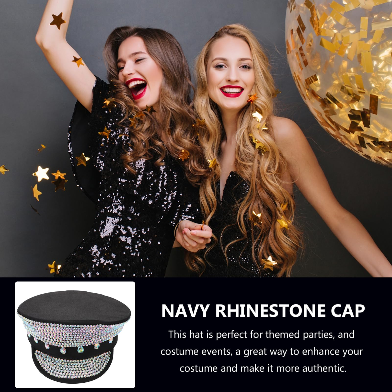 LIFKOME Berretto della Marina Cappello da Roccia per Yacht Cappello da Pirata da Festa Cappelli Pazzo a Cilindro Adulto Fedora Caps Poliestere Silver