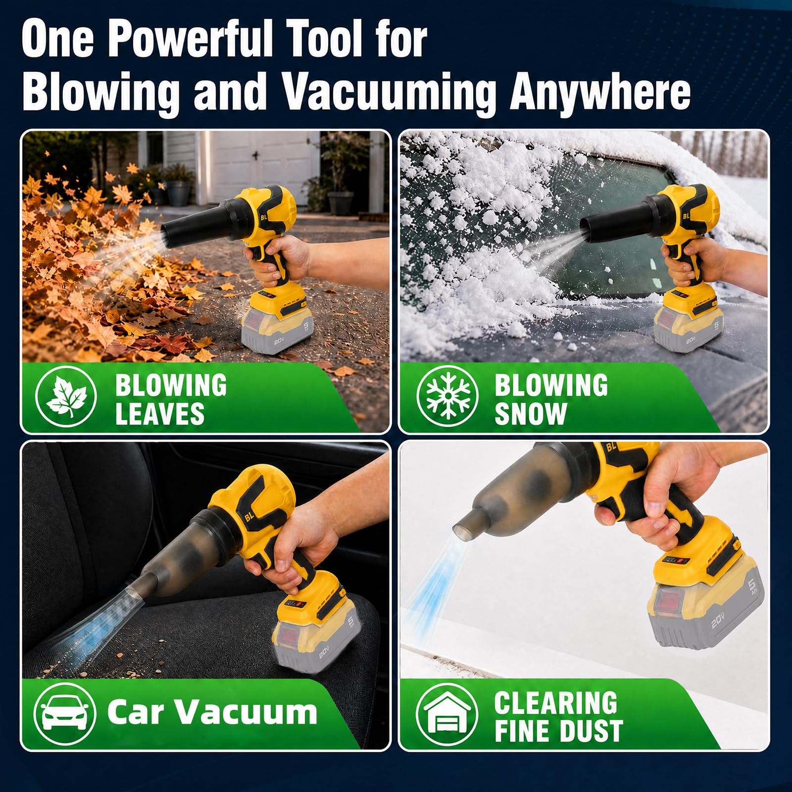 Soffiatore per foglie senza fili per batteria DeWalt 20 V (senza batteria)