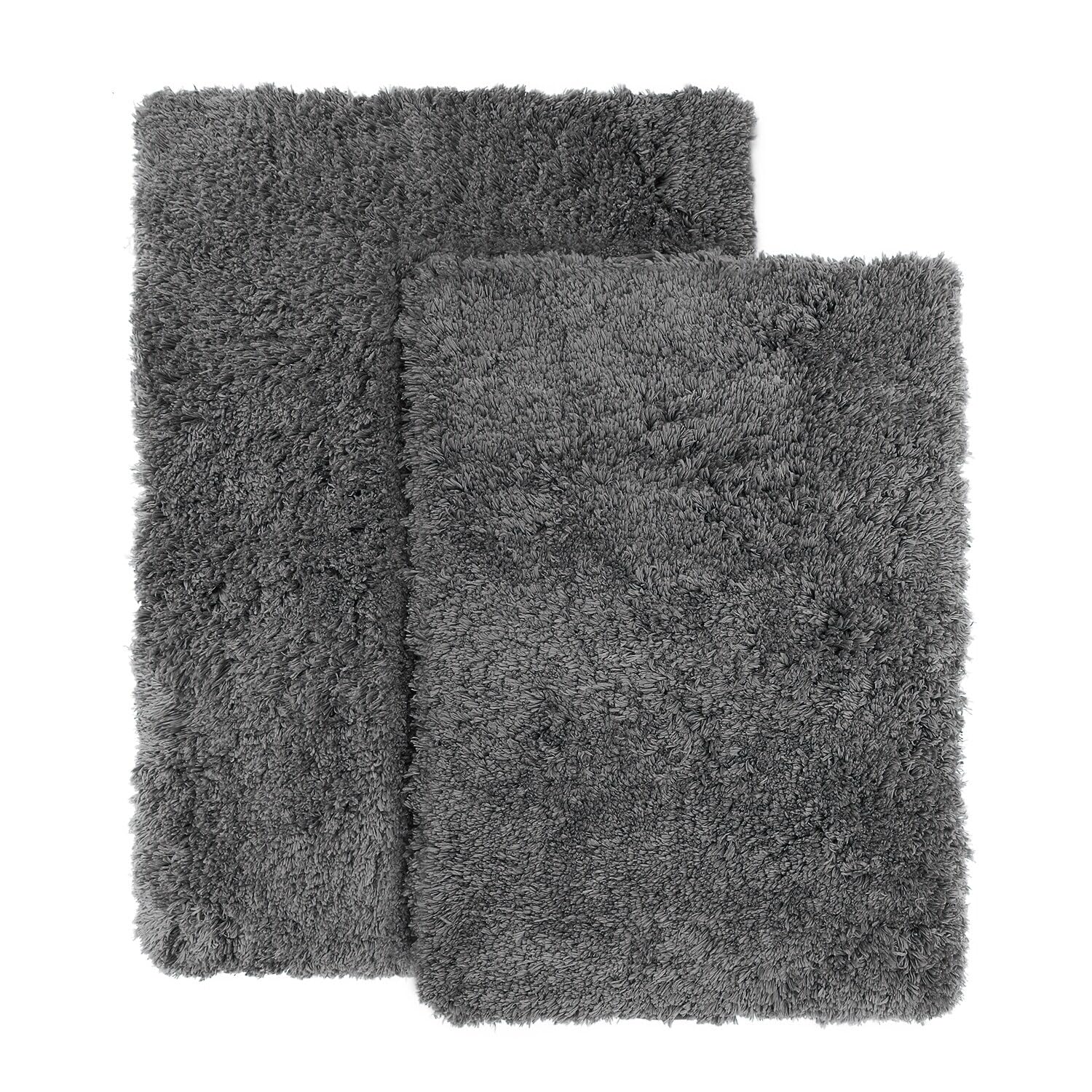 Bathroom Rugs, Ultra Soft Shaggy Bath Rugs - Bath Mats for Bathroom, Machine Wash, Non Slip Backing Rubber, 2 Piece Bathroom Rug Set, Gray (2 sets )