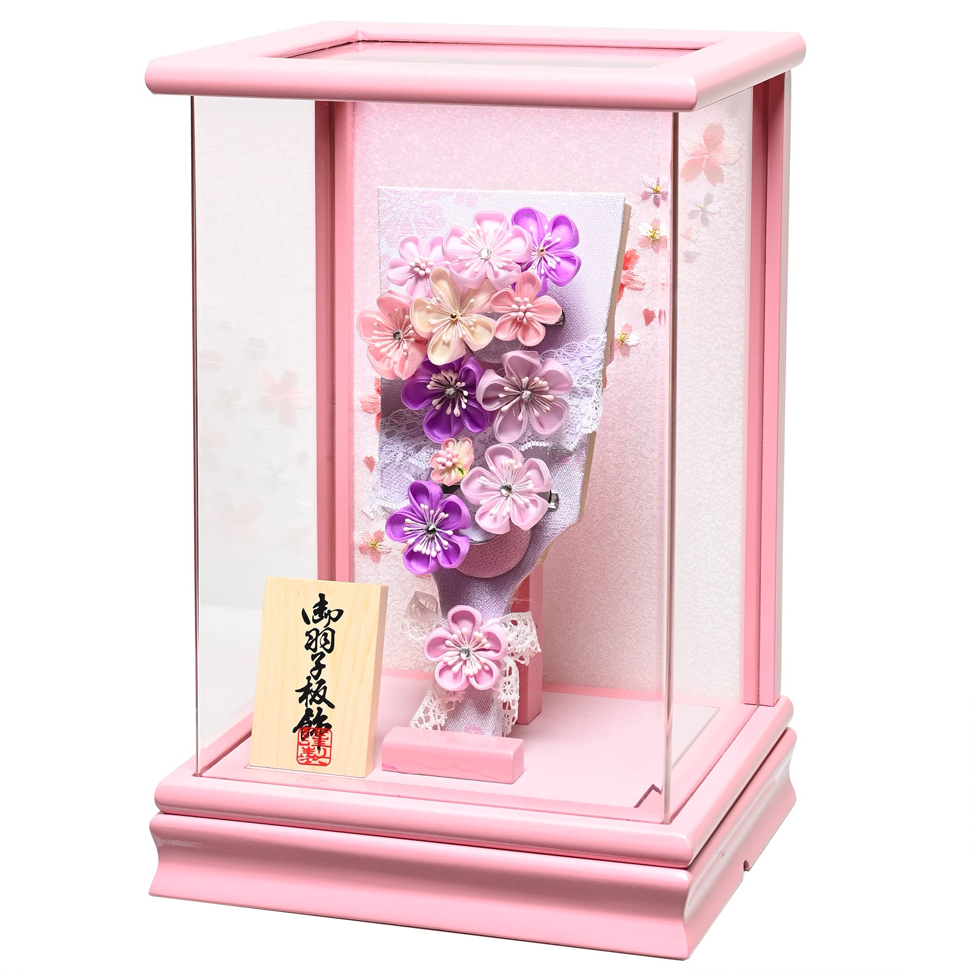 7号 羽子板 ピンク アクリルケース フラワー 7号 羽子板 ピンク アクリルケース フラワー