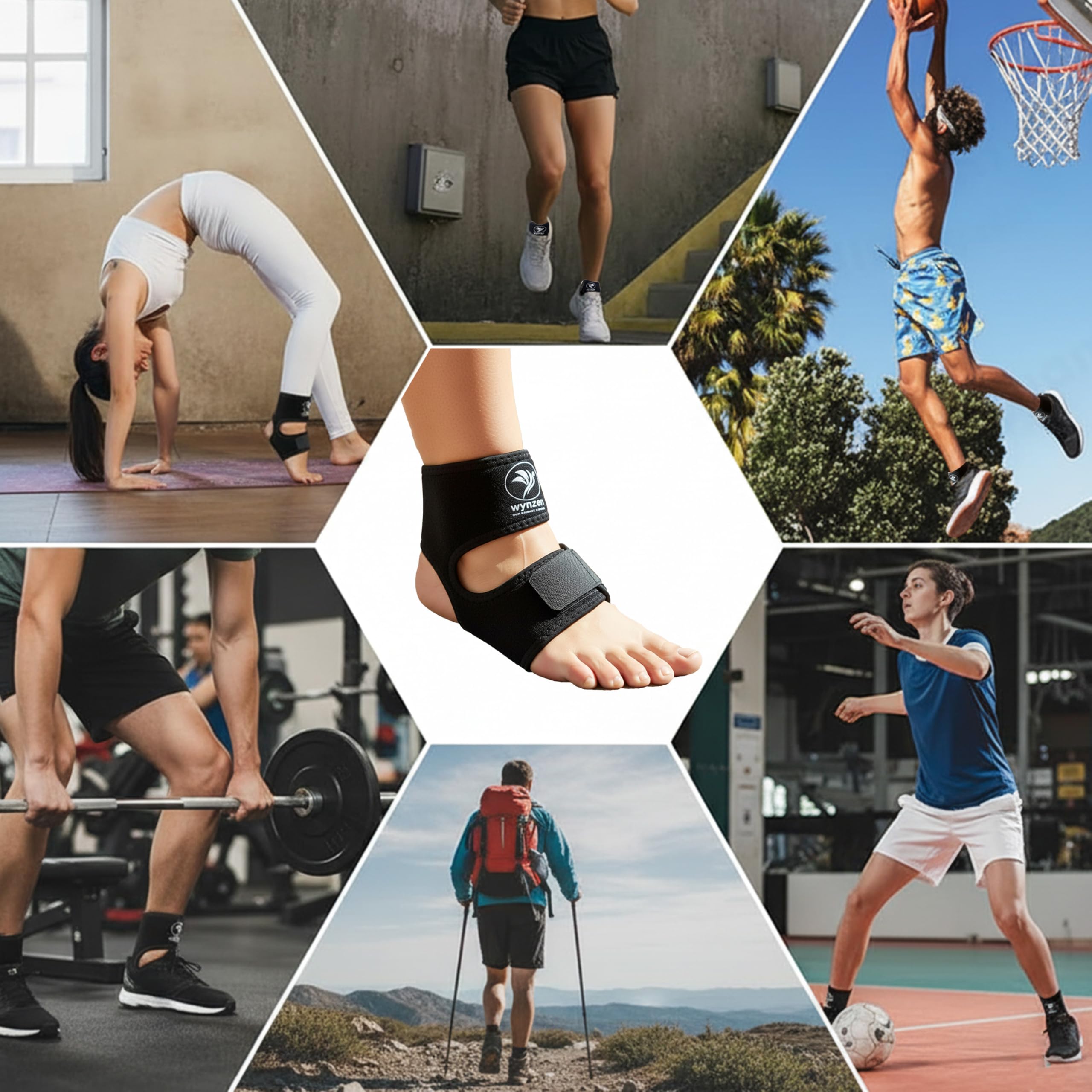 Premium Ankle Support Brace for Men & Women | Adjustable Compression Ankle Support Band| Neoprene Ankle Brace for Pain Relief, Injury Recovery, Sprains & Sports | Black, Free Size (1 Pc) - Image 3 thumbnail