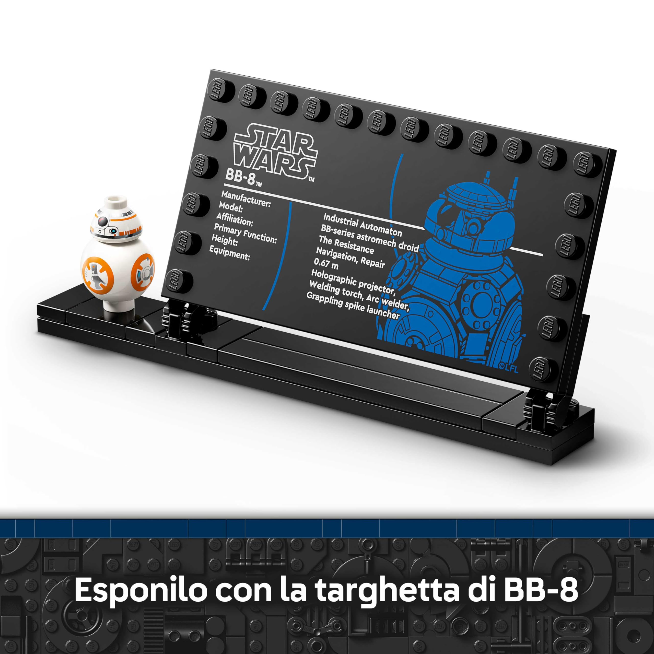 LEGO Star Wars 75452 Droide Astromeccanico BB-8 Kit di Modellismo - Action Figure Giocattolo con Testa Rotante - Decorazione per la Camera da Letto - Regalo per Ragazzi, Ragazze e Fan da 10 Anni in su