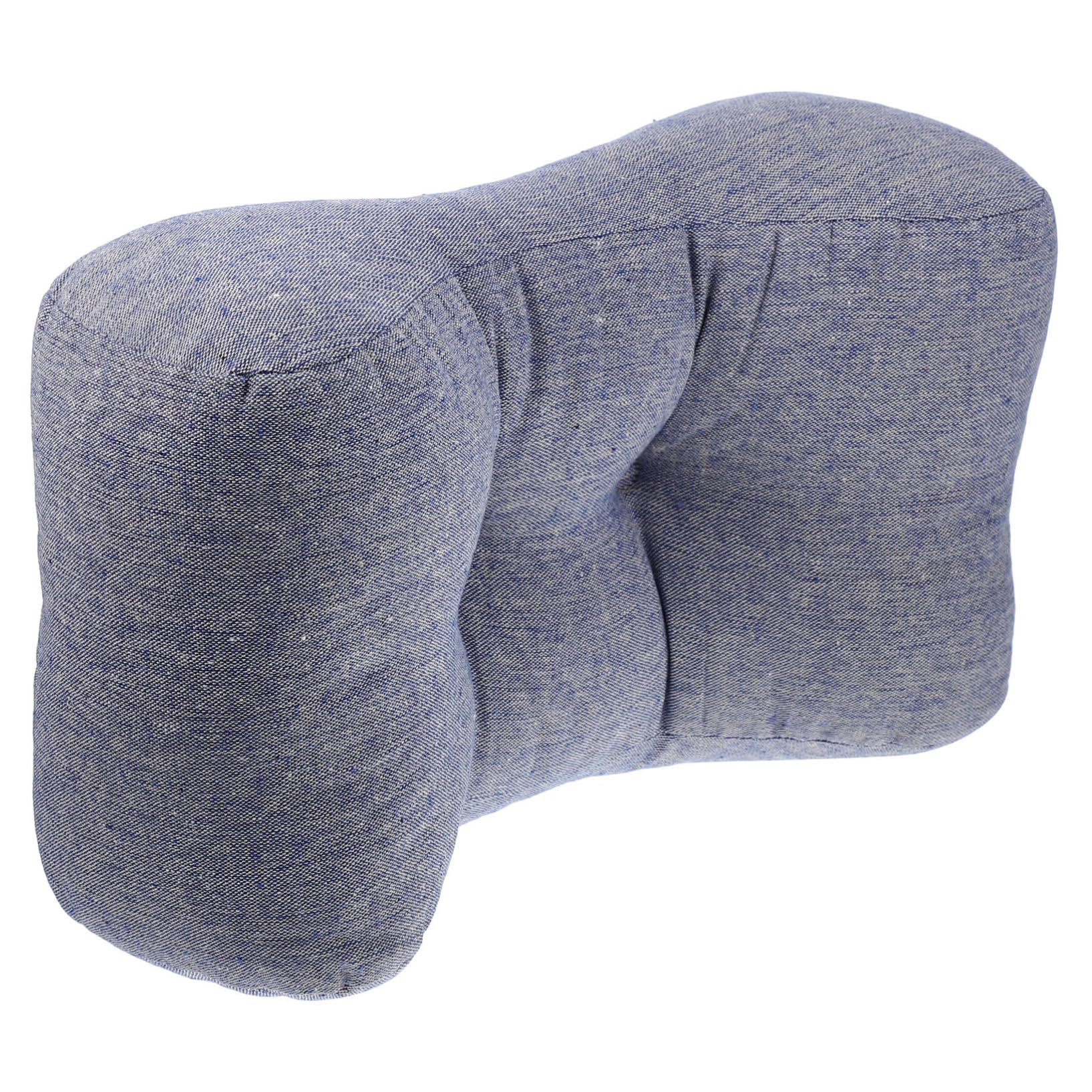 Soutien lombaire confortable pour siège de bureau et voiture en coton bleu