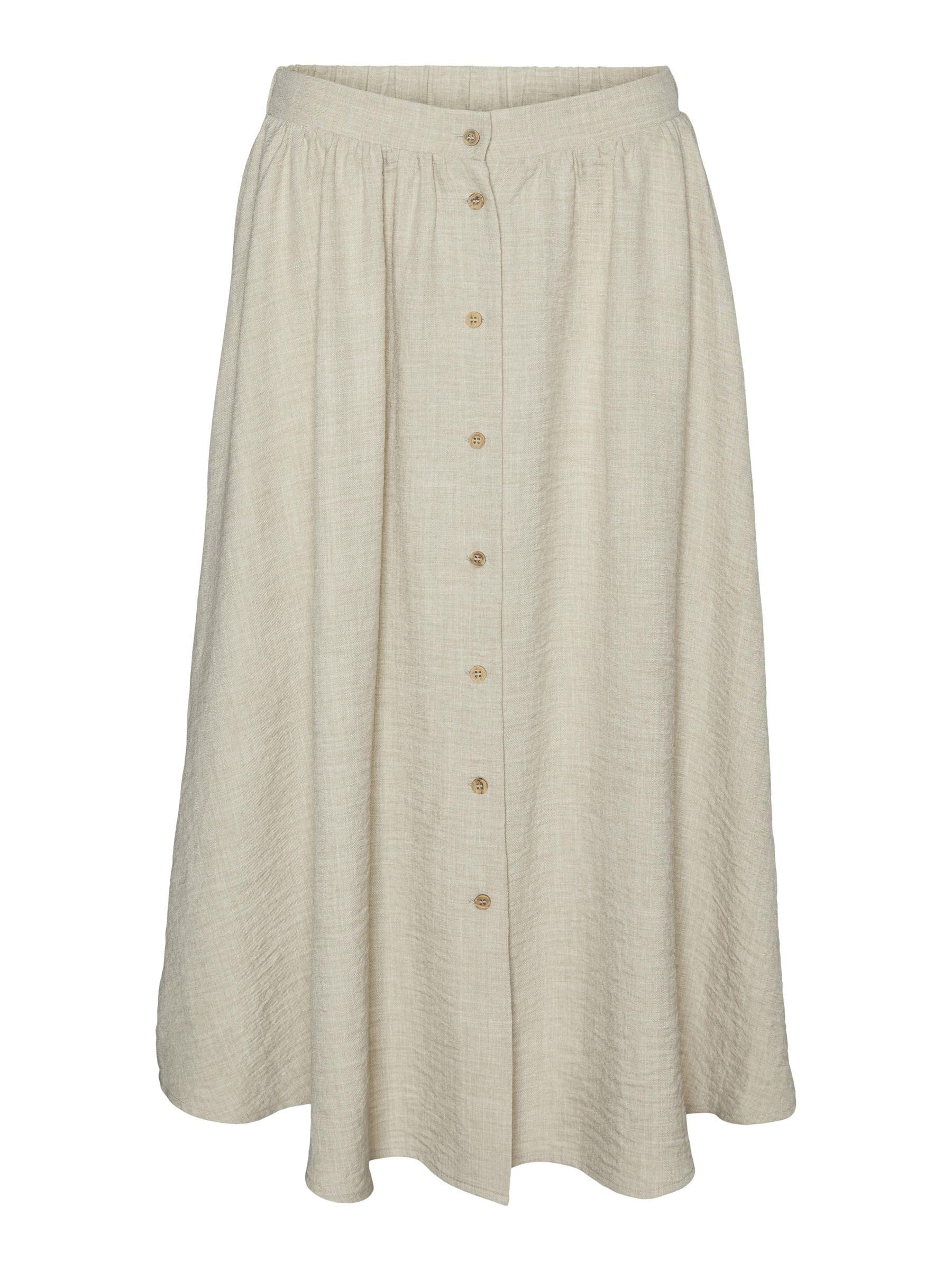 Vero Moda Damen Vmmelaney H/W Button Calf Skirt WVN Ga