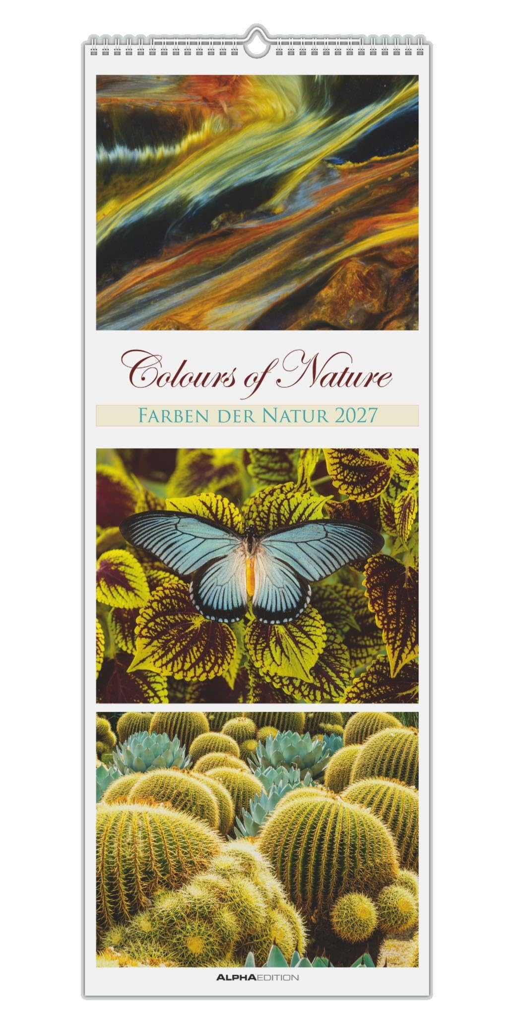 Streifenkalender 25x69 cm Colours of Nature Triplets 2027 vertical