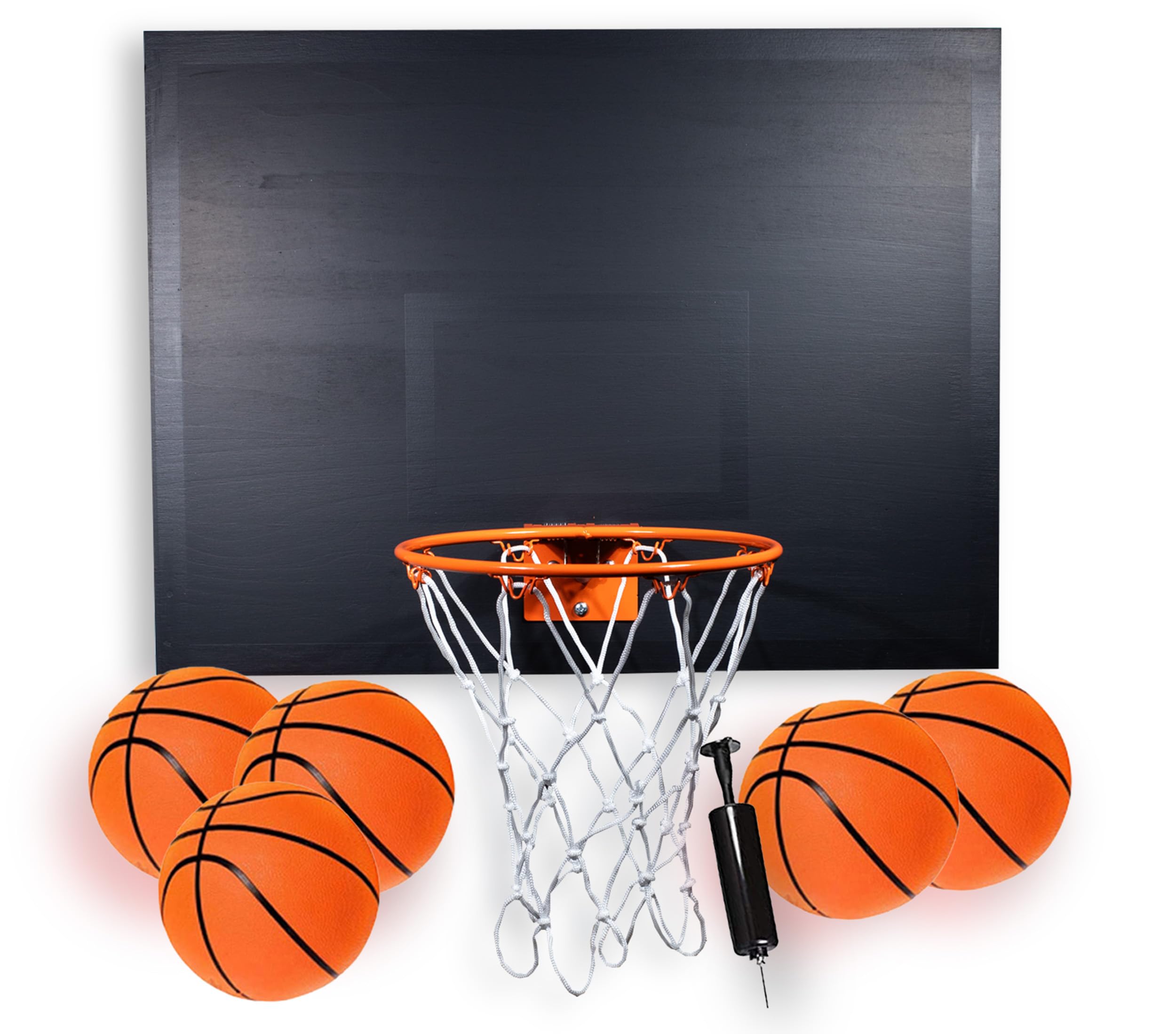 CALIKIWIPROS Mini Basketball Hoop Set Pro League Decorative Solid Wood Wall Mount, Includes 9’ Hoop &amp; 5 mini Basketballs, Classic Look with Colors Matching Some pro Teams.