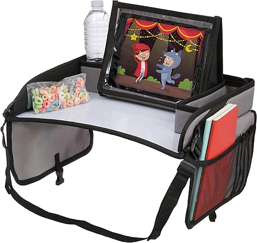 Miniatura 1 de Lusso Gear Bandeja de viaje para niños para asiento de automóvil pequeño bandeja de viaje para asiento de automóvil de niños bandeja de regazo para